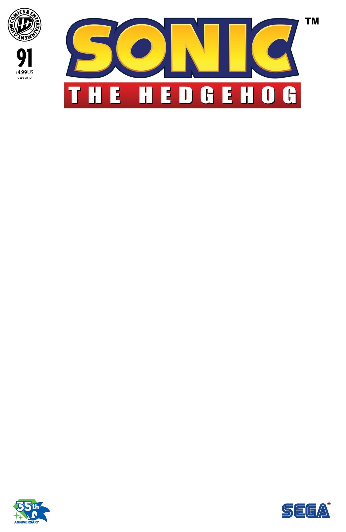 Sonic The Hedgehog #91 D Sketch Variant (10/28/2026) Idw