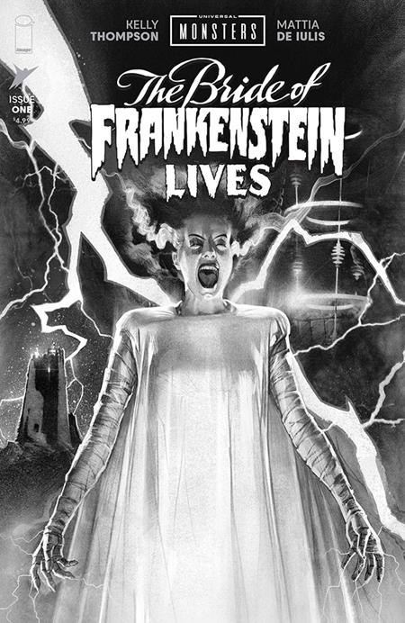 Universal Monsters Bride Of Frankenstein Lives #1 (Of 4) E 1:25 Joshua Middleton B&W Classic (10/28/2026) Image