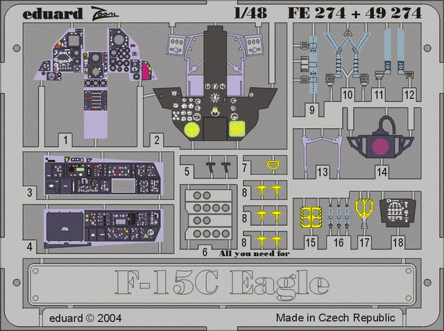 Eduard 49274 1/48 Aircraft- F15C Interior for HSG (Painted)