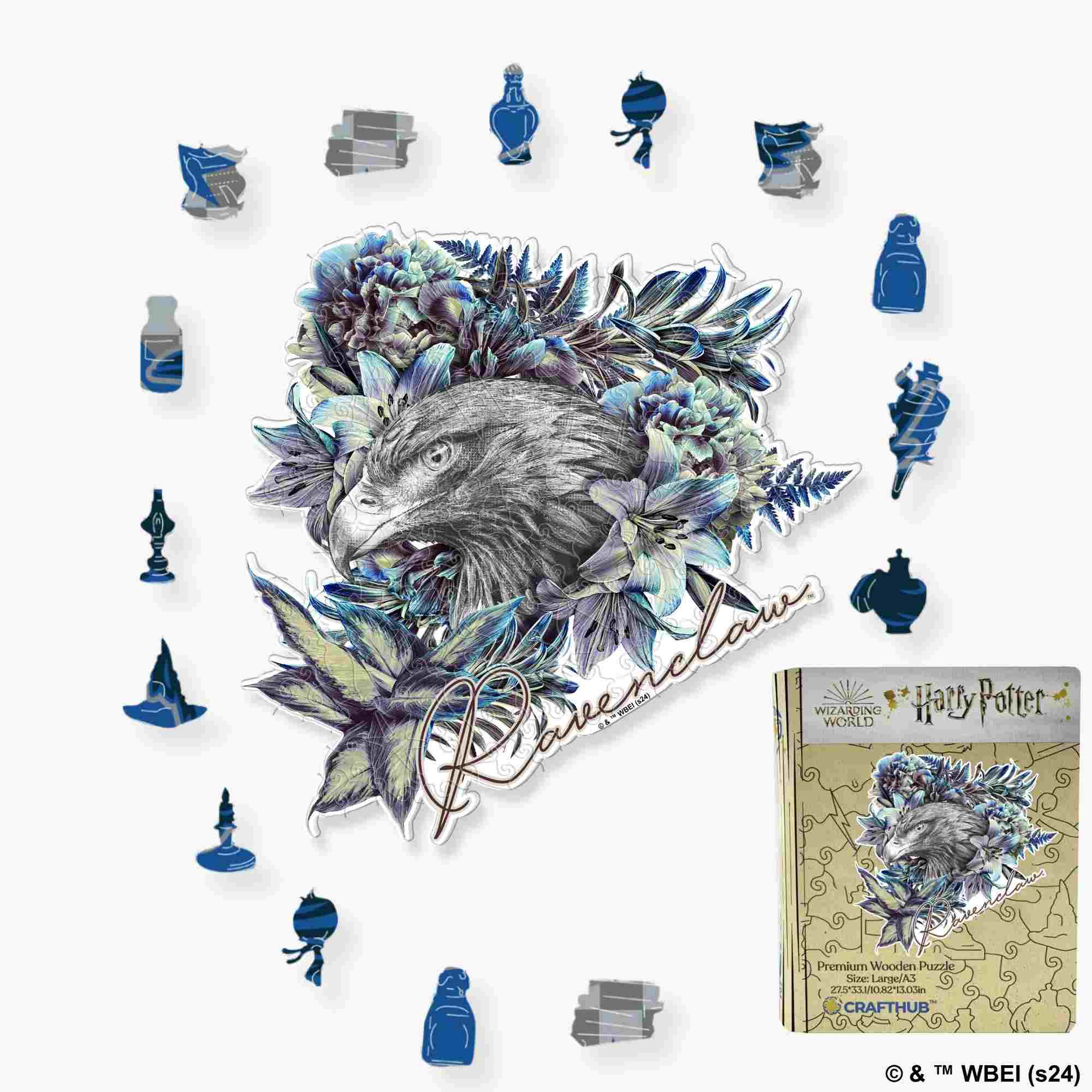 Harry Potter - Ravenclaw Crest - Utilitarian Romance Wooden Jigsaw Puzzle
