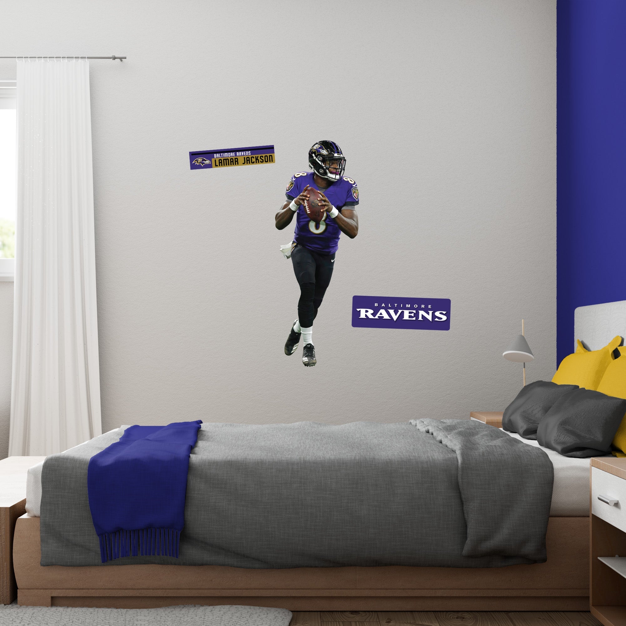 Lamar Jackson - RealBig Collection - Official NFL - Baltimore Ravens - Reusable Vinyl Wall Decals #1