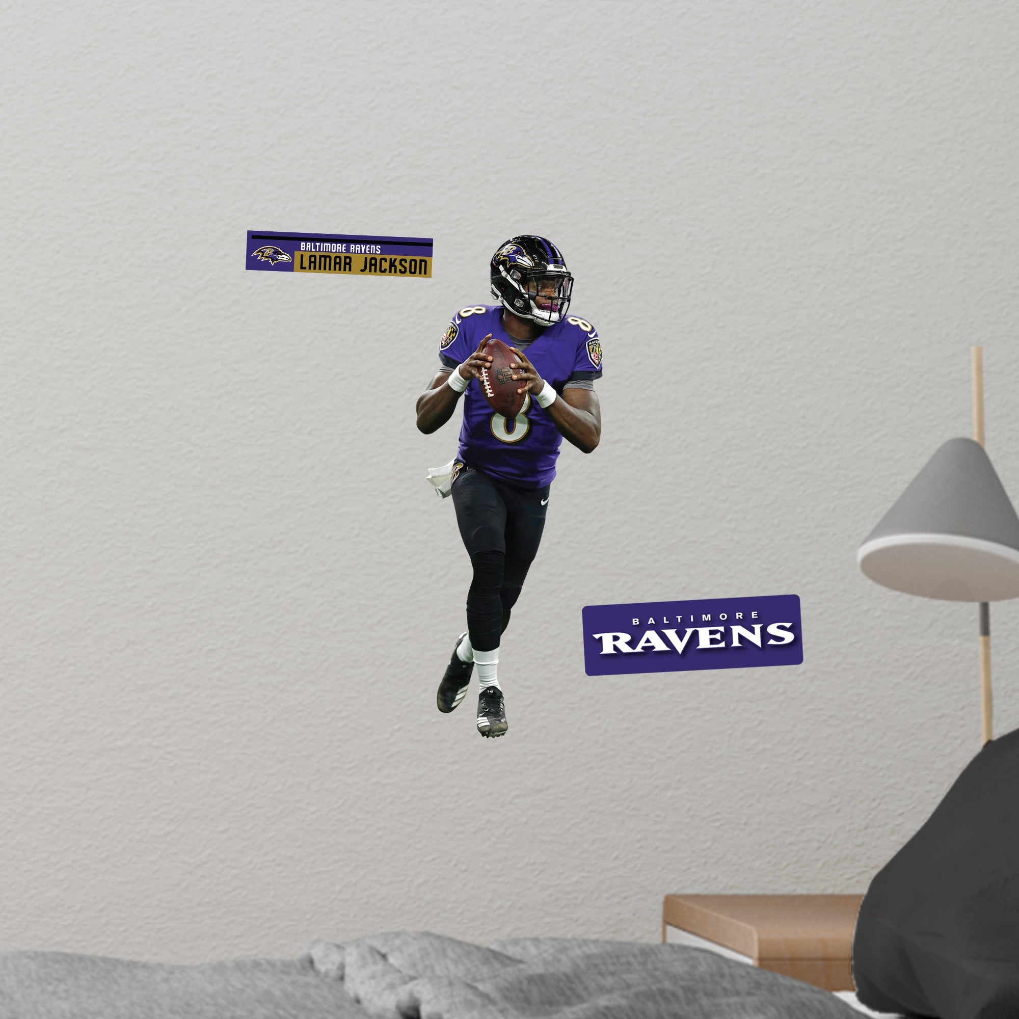 Lamar Jackson - RealBig Collection - Official NFL - Baltimore Ravens - Reusable Vinyl Wall Decals #1