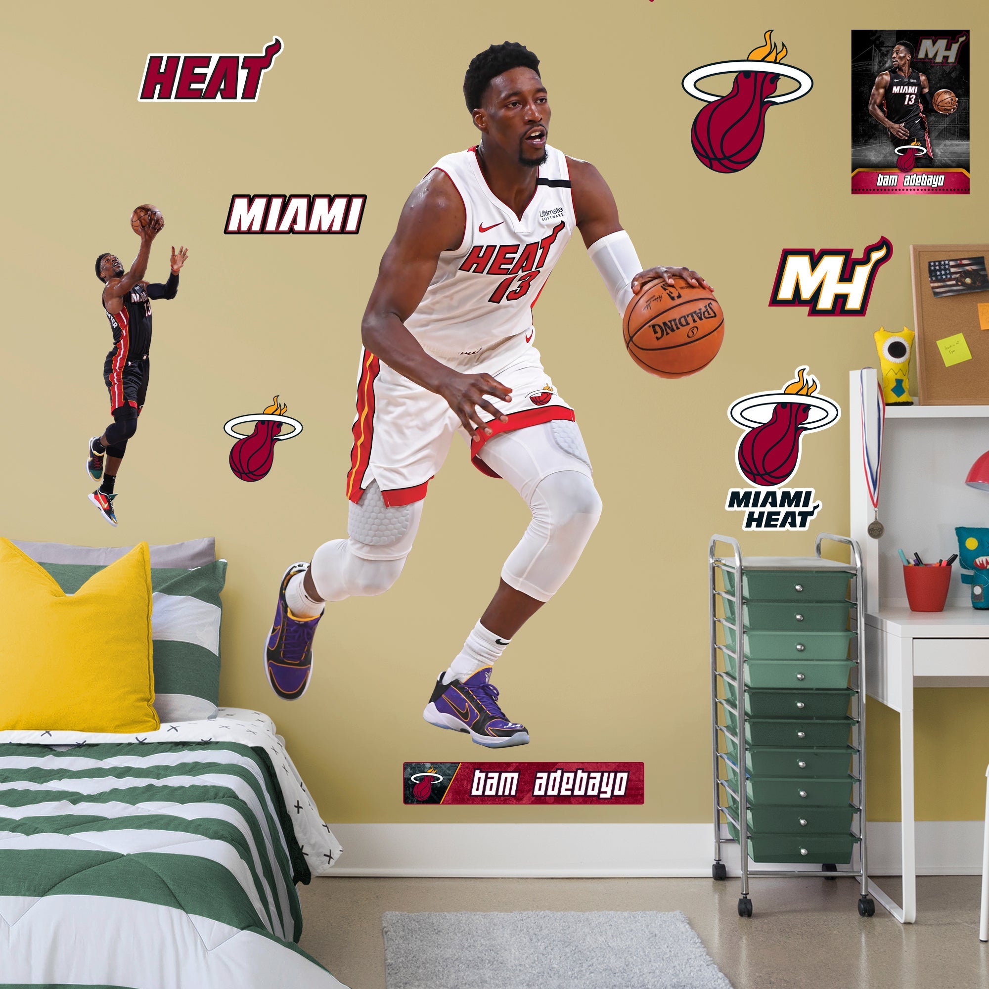 Bam Adebayo - RealBig Collection - Official NBA - Miami Heat - Reusable Vinyl Wall Decals