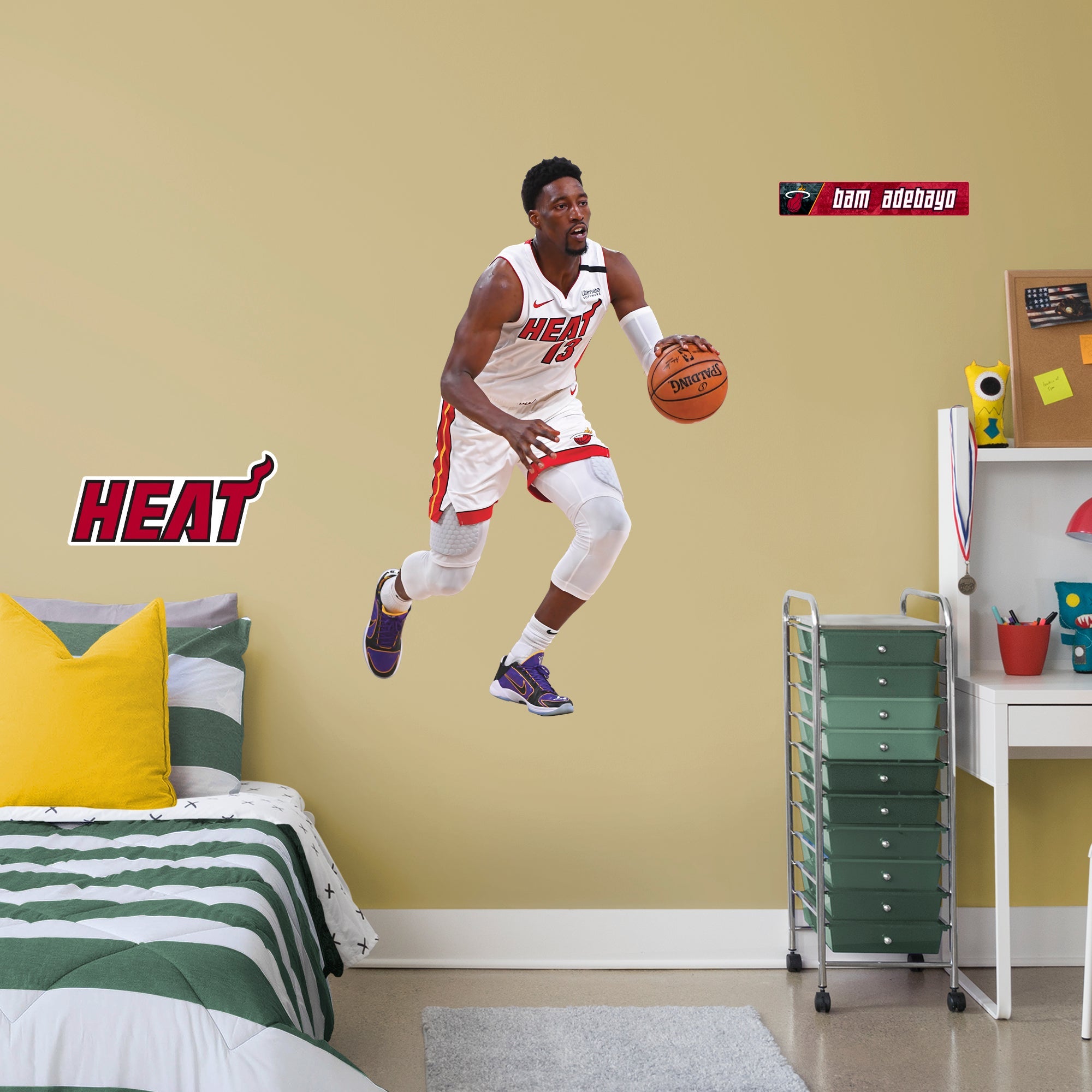 Bam Adebayo - RealBig Collection - Official NBA - Miami Heat - Reusable Vinyl Wall Decals