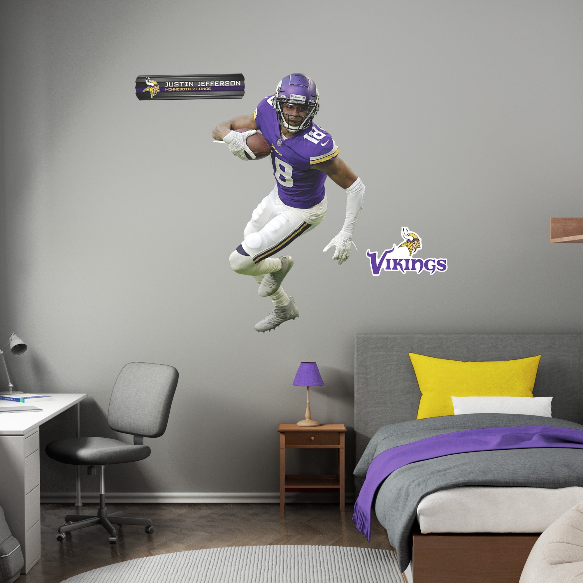 Justin Jefferson - RealBig Collection - Official NFL - Minnesota Vikings - Reusable Vinyl Wall Decals #1