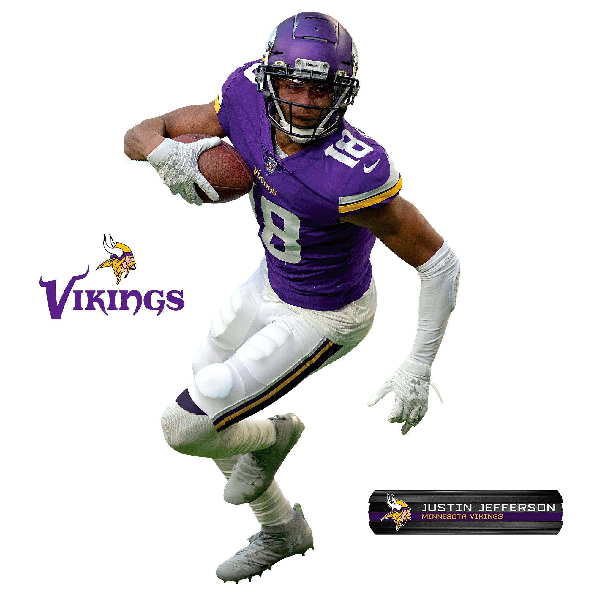 Justin Jefferson - RealBig Collection - Official NFL - Minnesota Vikings - Reusable Vinyl Wall Decals #1