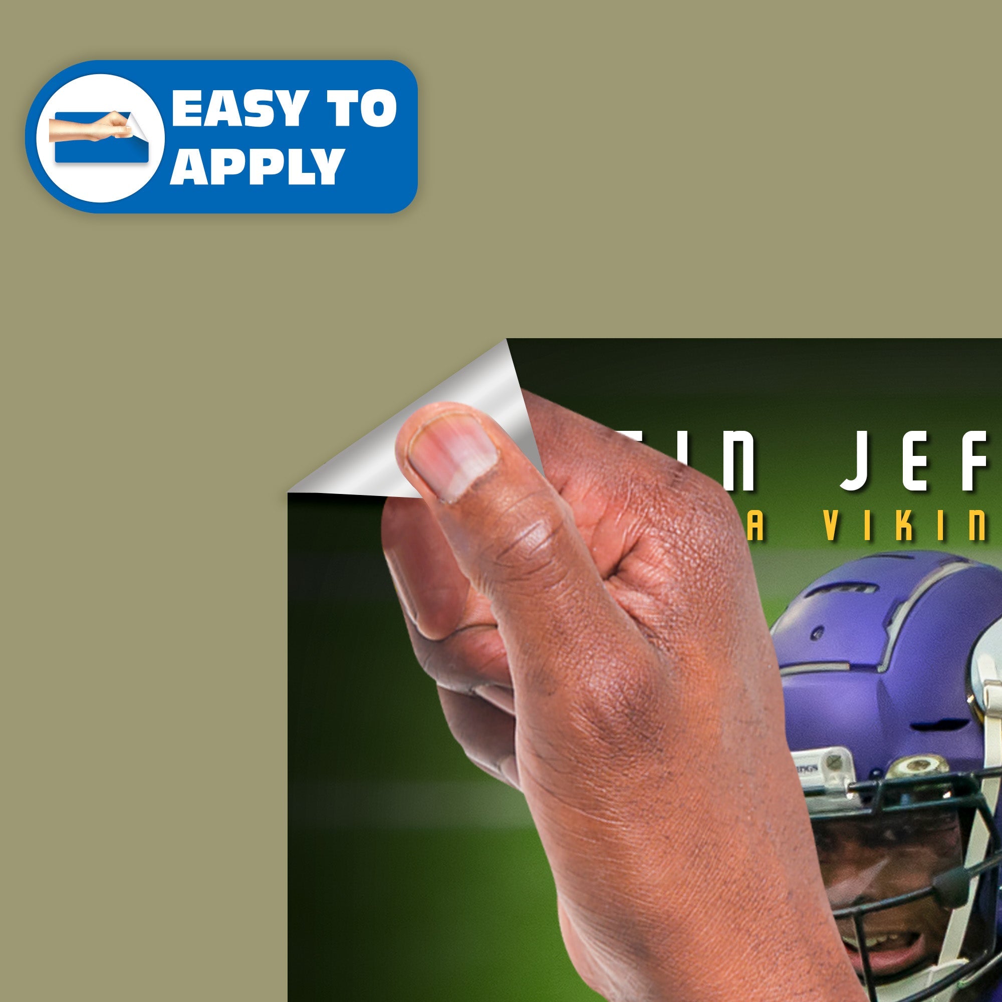 Justin Jefferson - RealBig Collection - Official NFL - Minnesota Vikings - Reusable Vinyl Wall Decals #1