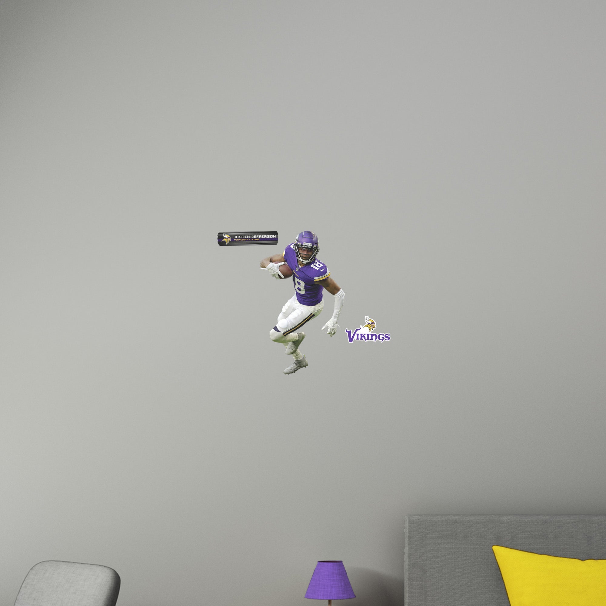 Justin Jefferson - RealBig Collection - Official NFL - Minnesota Vikings - Reusable Vinyl Wall Decals #1