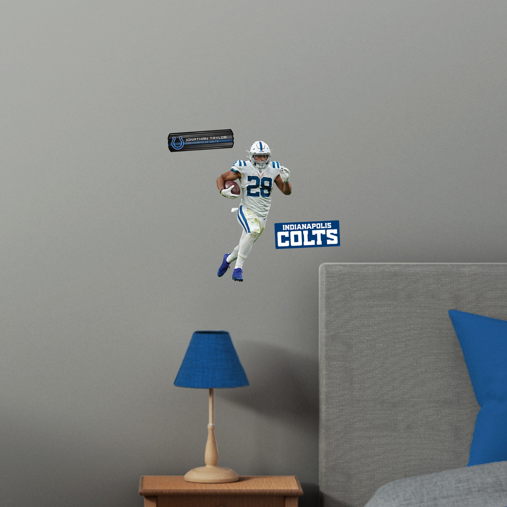 Jonathan Taylor - RealBig Horseshoe Hustle Collection - Official NFL - Indianapolis Colts - Reusable Vinyl Wall Decals