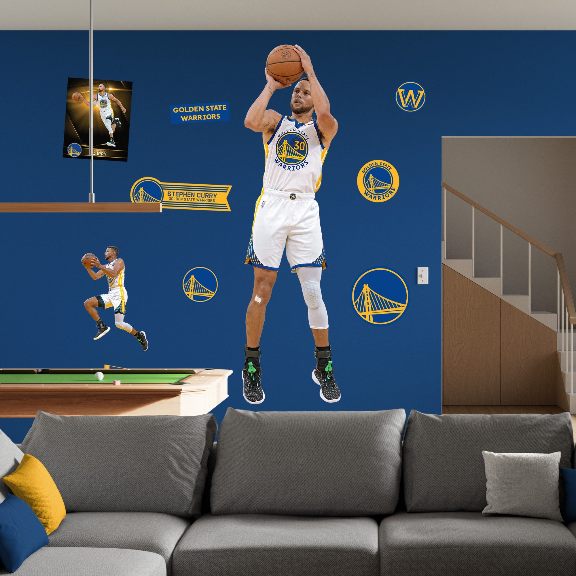Stephen Curry - RealBig Jumper Collection - Official NBA - Golden State Warriors - Reusable Vinyl Wall Decals
