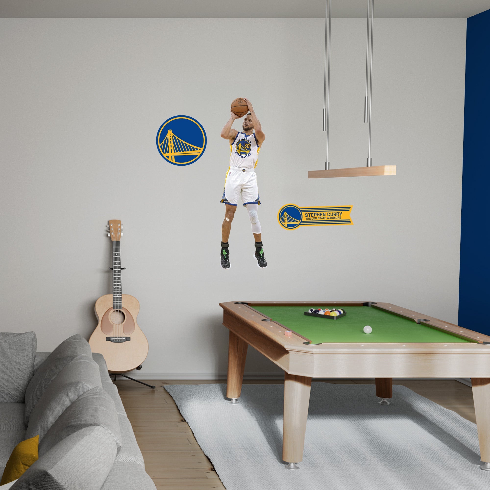 Stephen Curry - RealBig Jumper Collection - Official NBA - Golden State Warriors - Reusable Vinyl Wall Decals