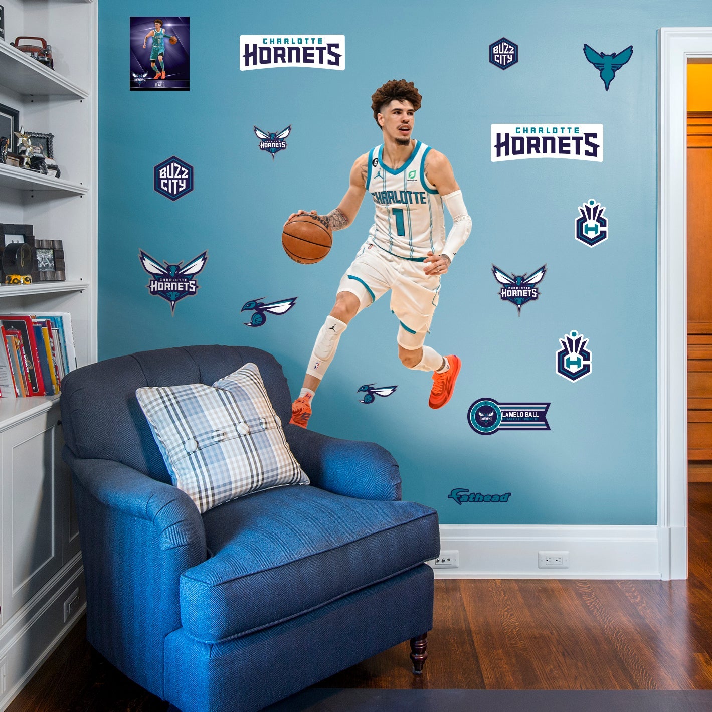 Lamelo Ball - RealBig Collection - Official NBA - Charlotte Hornets - Reusable Vinyl Wall Decals