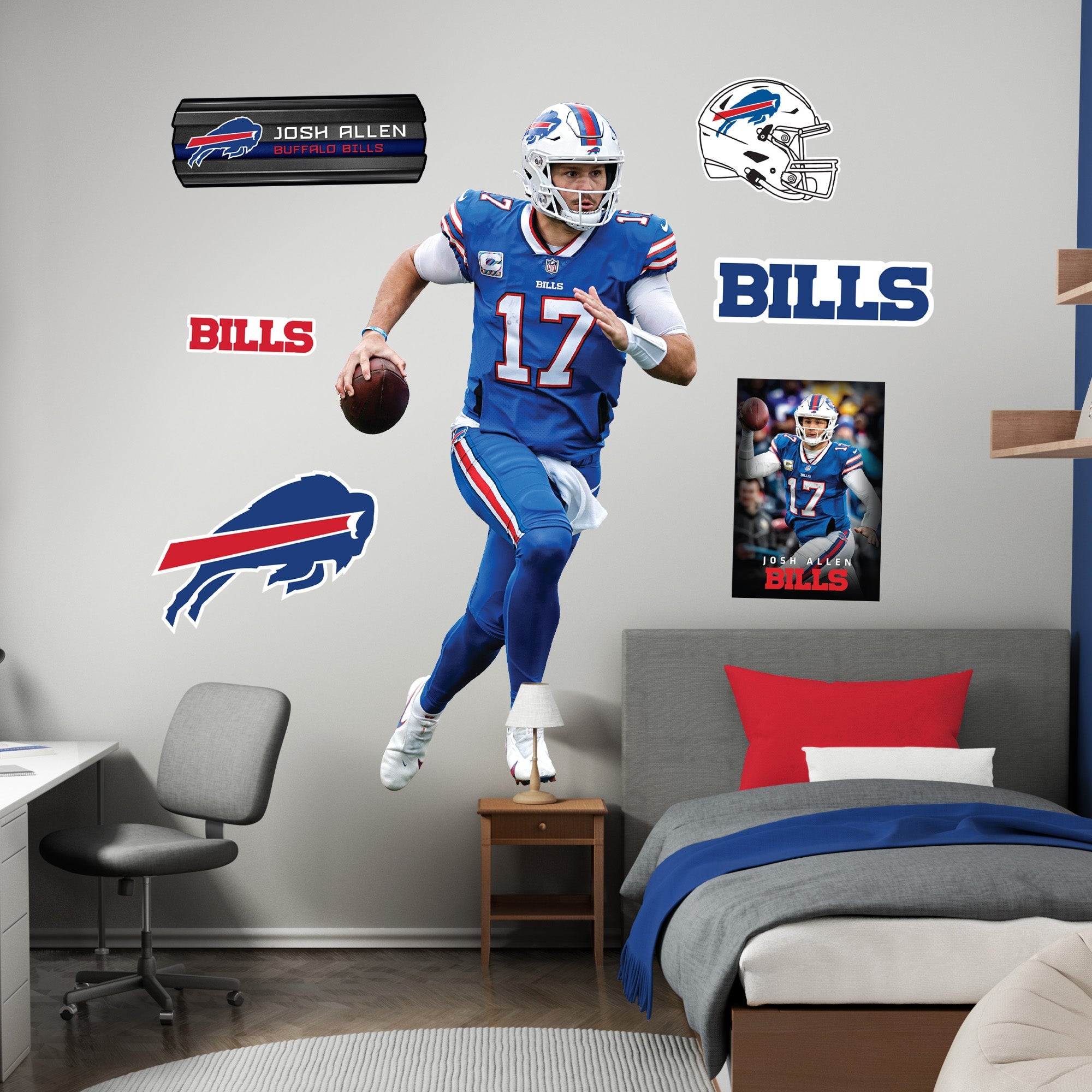 Josh Allen - RealBig Buffalo Breakout Collection - Official NFL - Buffalo Bills - Reusable Vinyl Wall Decals