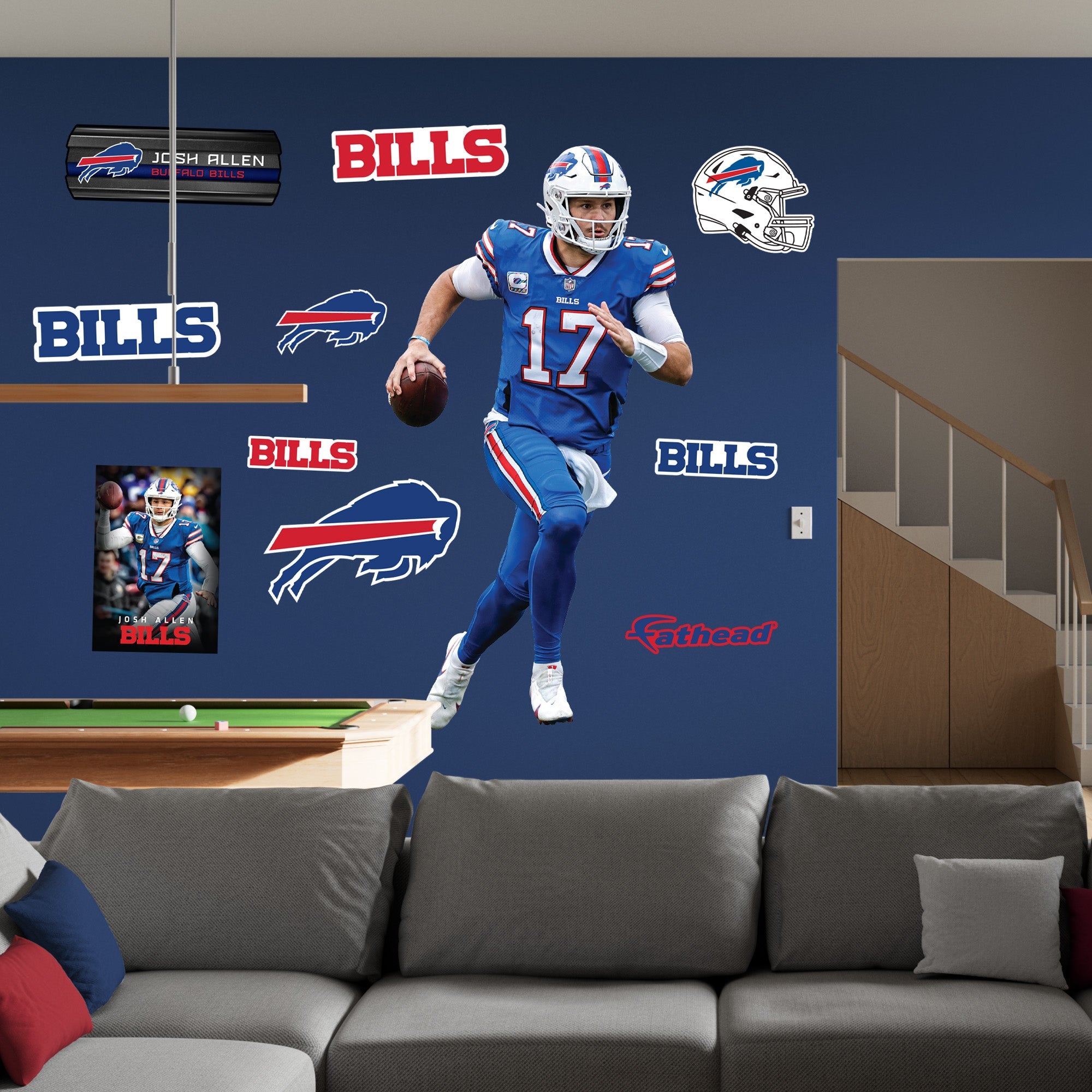 Josh Allen - RealBig Buffalo Breakout Collection - Official NFL - Buffalo Bills - Reusable Vinyl Wall Decals