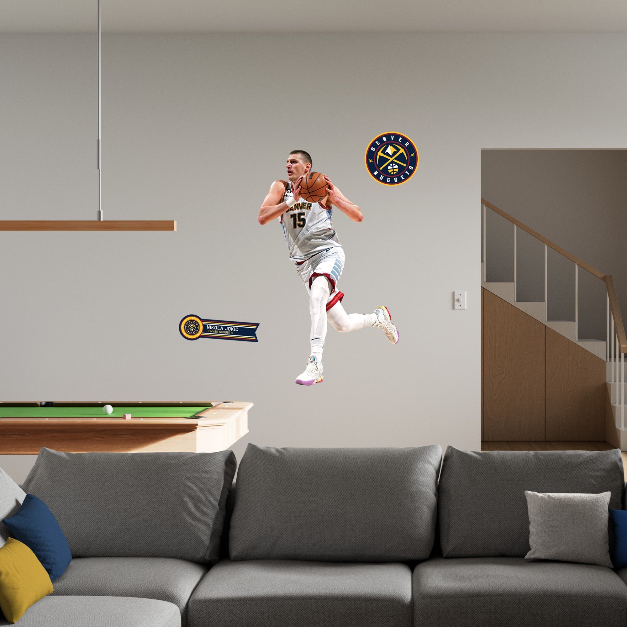 Nikola Jokic - Realbig City Jersey Collection - Official NBA - Denver Nuggets - Reusable Vinyl Wall Decals