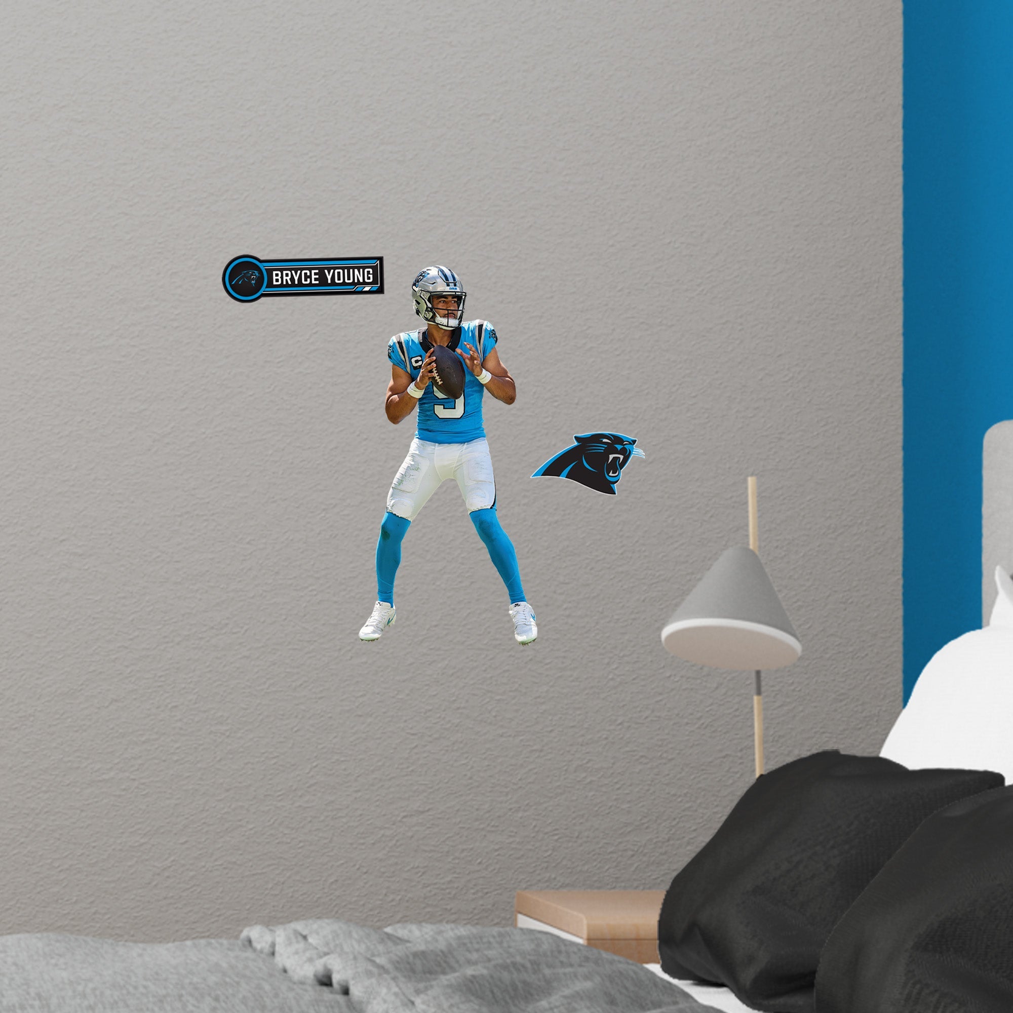 Bryce Young - RealBig Blue Jersey Collection - Official NFL - Carolina Panthers - Reusable Vinyl Wall Decals