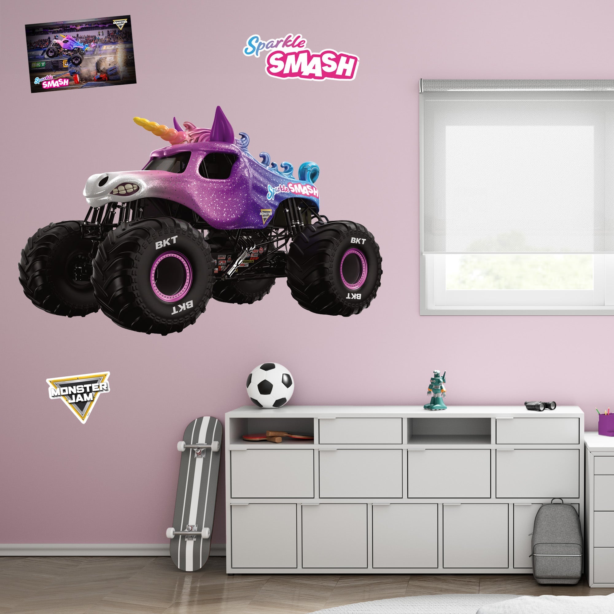 Sparkle Smash - RealBig Collection - Official Monster Jam - Reusable Vinyl Wall Decals