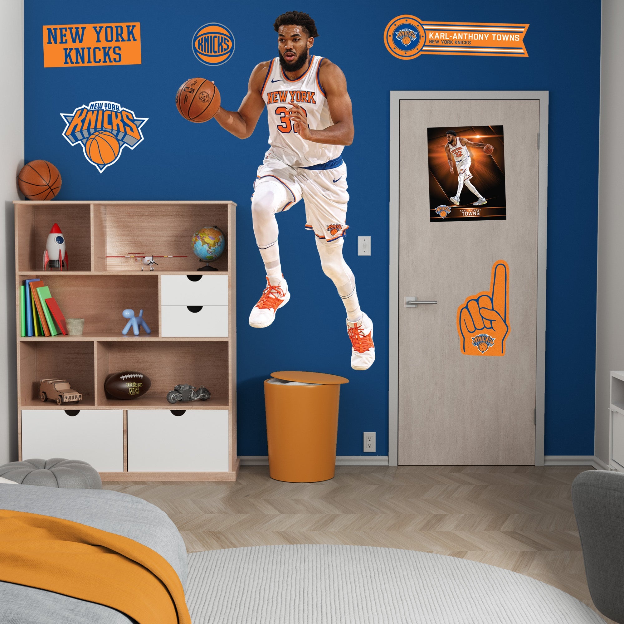 Karl Anthony Towns - RealBig Collection - Official NBA - New York Knicks - Reusable Vinyl Wall Decals