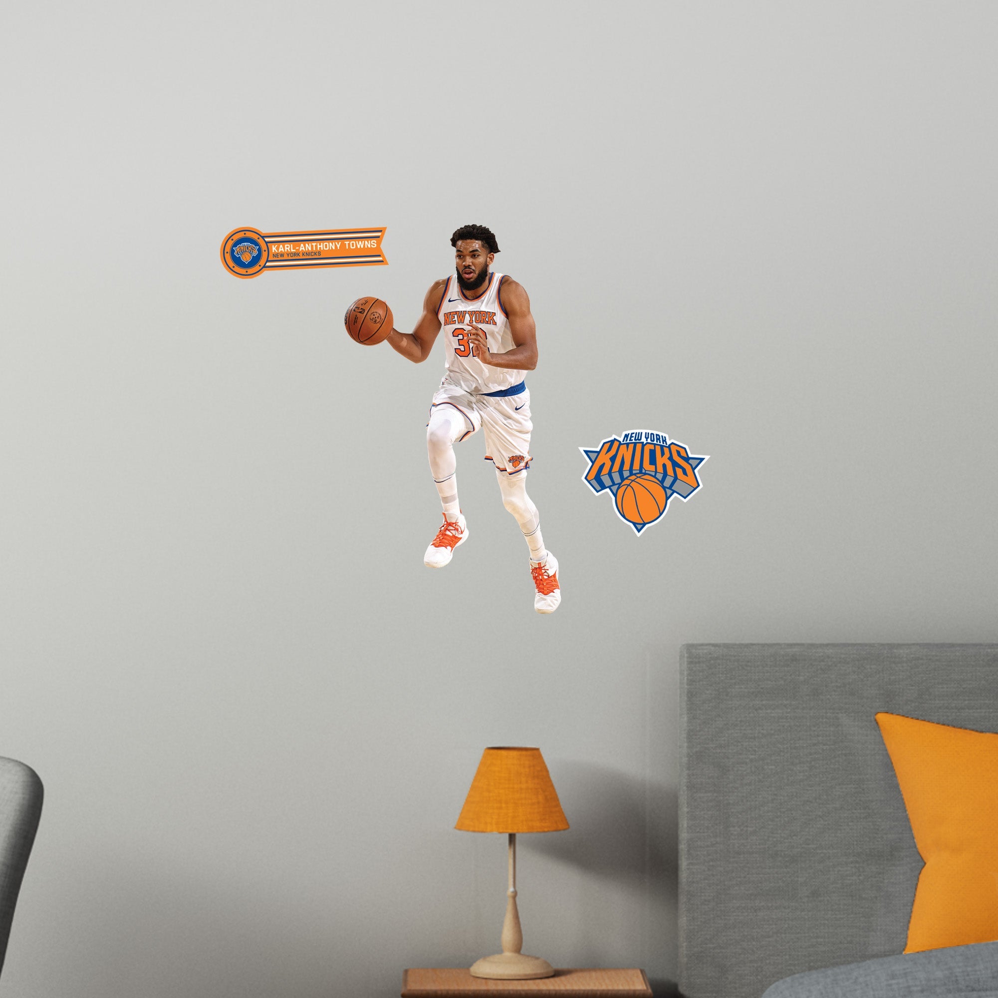 Karl Anthony Towns - RealBig Collection - Official NBA - New York Knicks - Reusable Vinyl Wall Decals