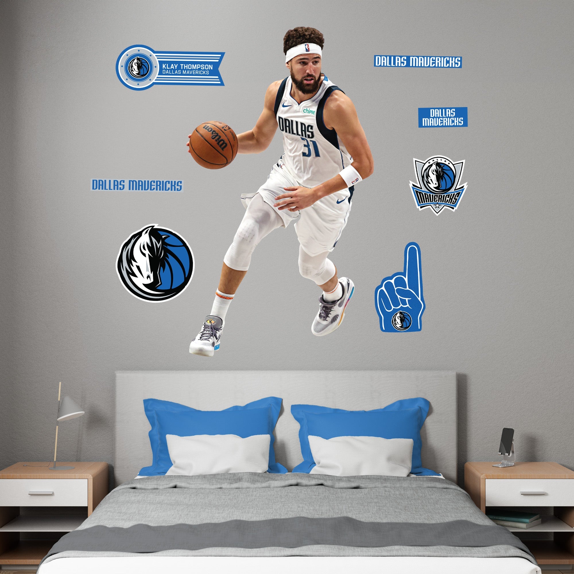 Klay Thompson - RealBig Collection - Official NBA - Dallas Mavericks - Reusable Vinyl Wall Decals