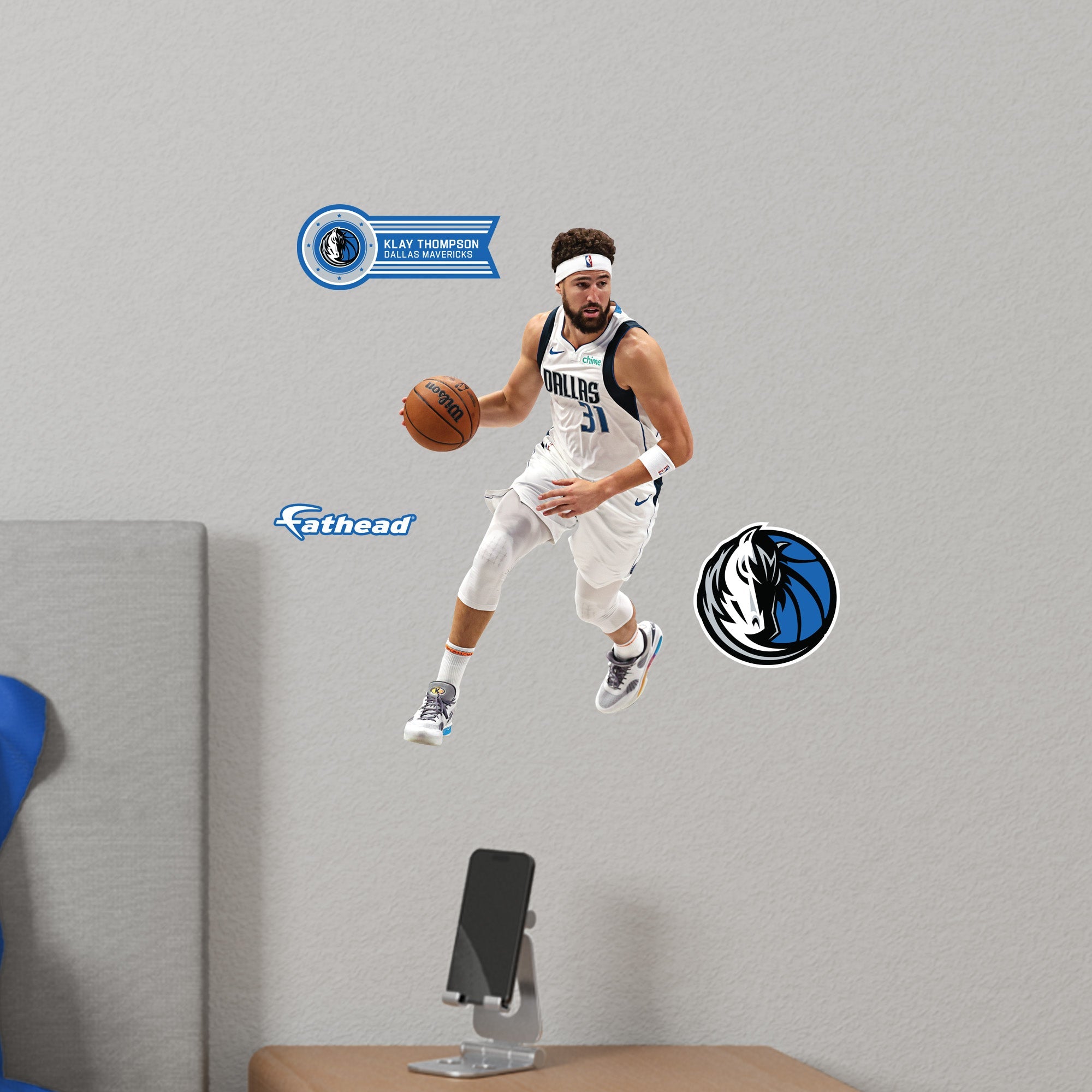 Klay Thompson - RealBig Collection - Official NBA - Dallas Mavericks - Reusable Vinyl Wall Decals