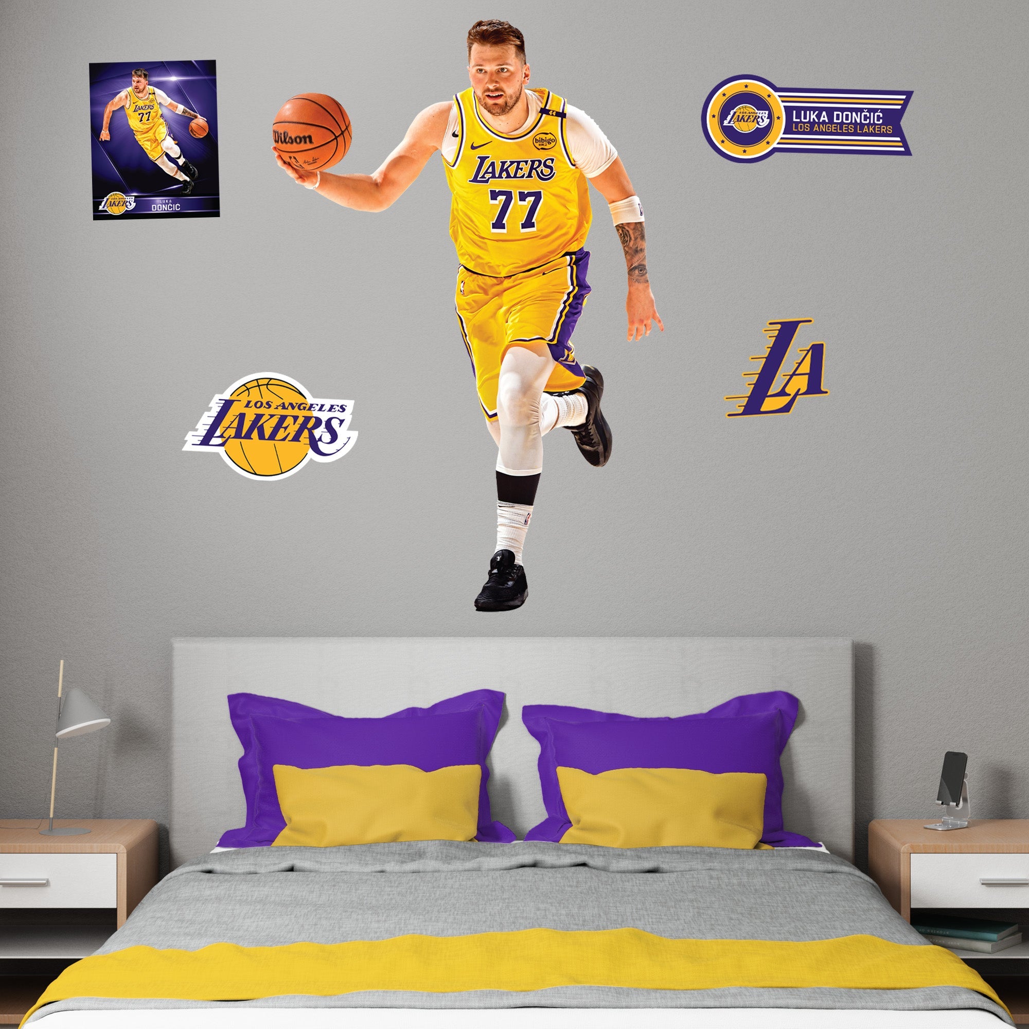 Luka Doncic - RealBig Collection - Official NBA - Los Angeles Lakers - Reusable Vinyl Wall Decals