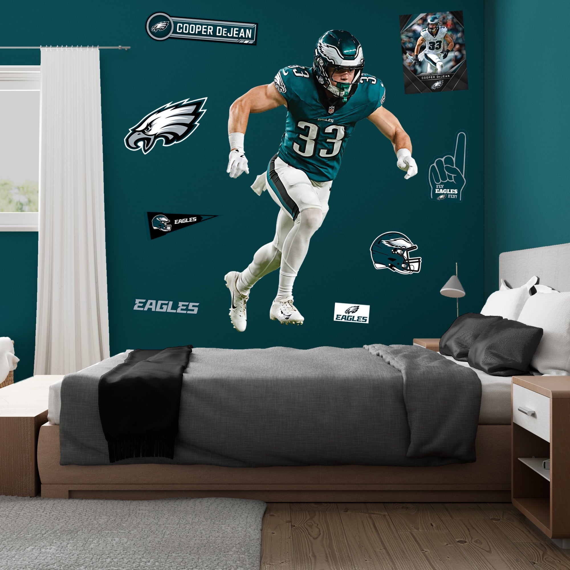 Cooper DeJean - RealBig Collection - Official NFL - Philadelphia Eagles - Reusable Vinyl Wall Decals