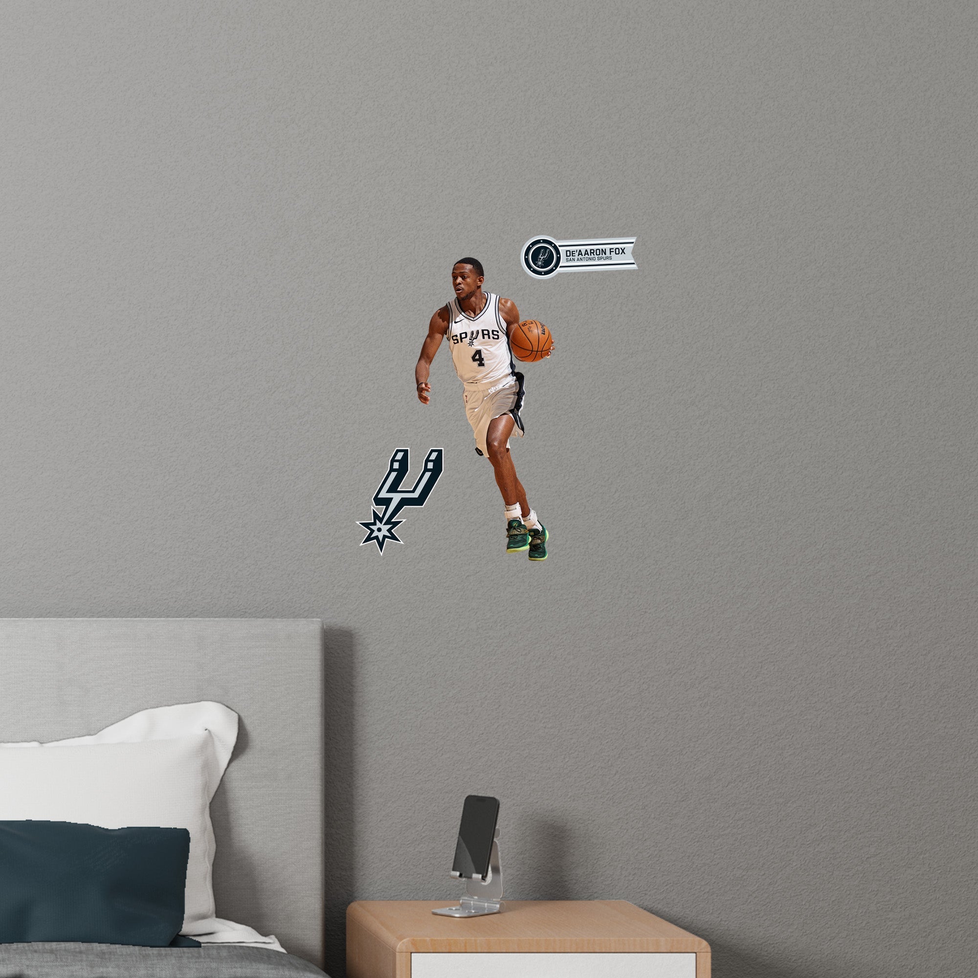 De'Aaron Fox - RealBig Collection - Official NBA - San Antonio Spurs - Reusable Vinyl Wall Decals