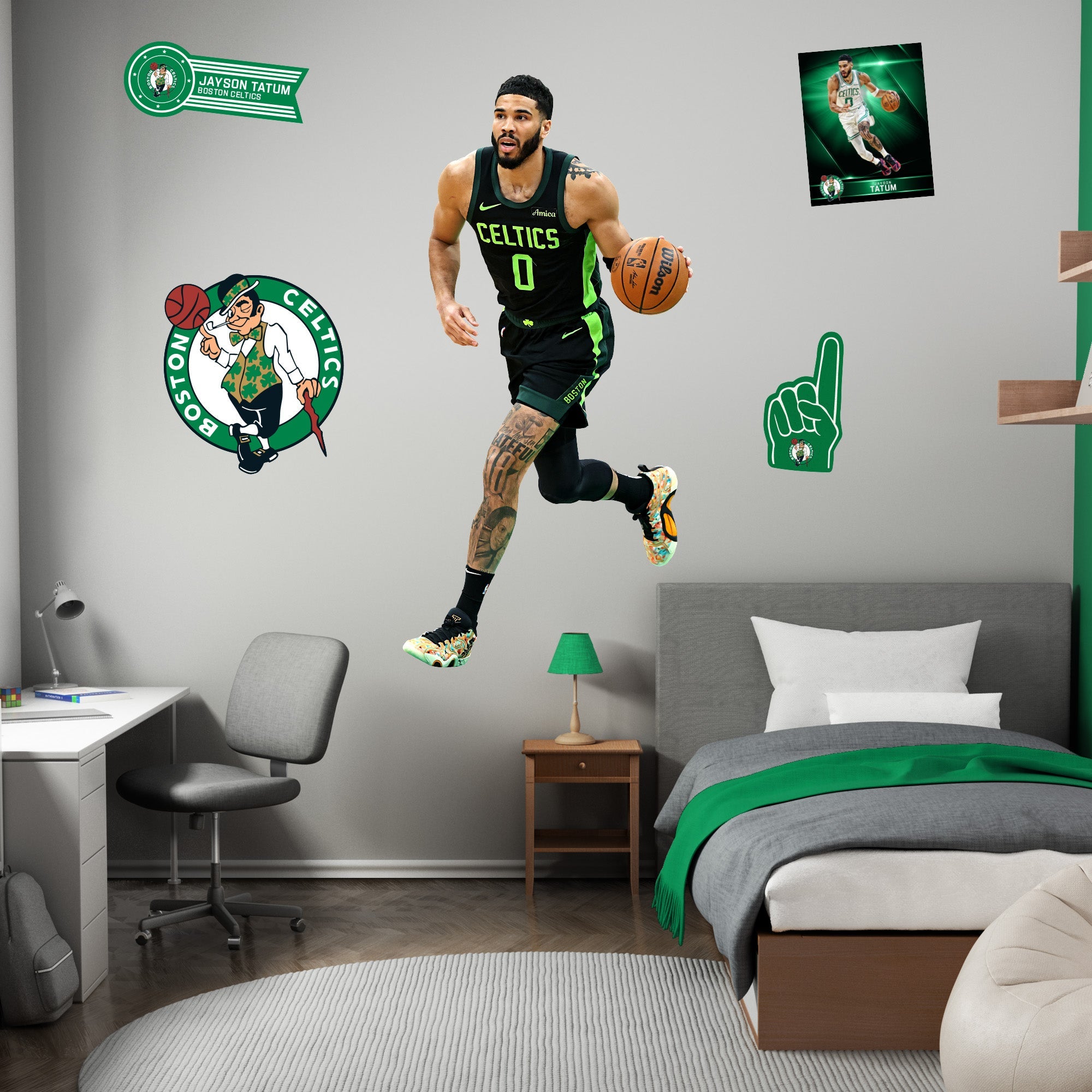 Jayson Tatum - RealBig City Collection - Official NBA - Boston Celtics - Reusable Vinyl Wall Decals