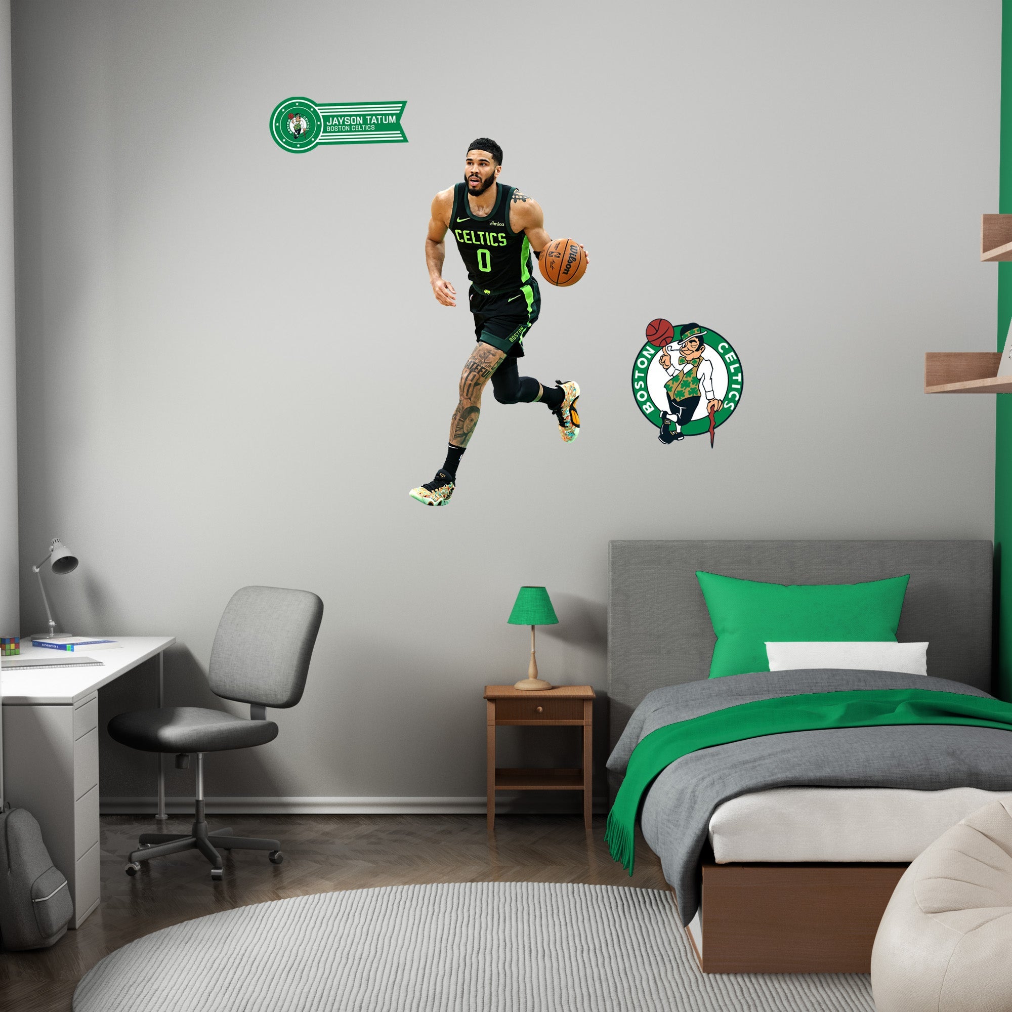 Jayson Tatum - RealBig City Collection - Official NBA - Boston Celtics - Reusable Vinyl Wall Decals