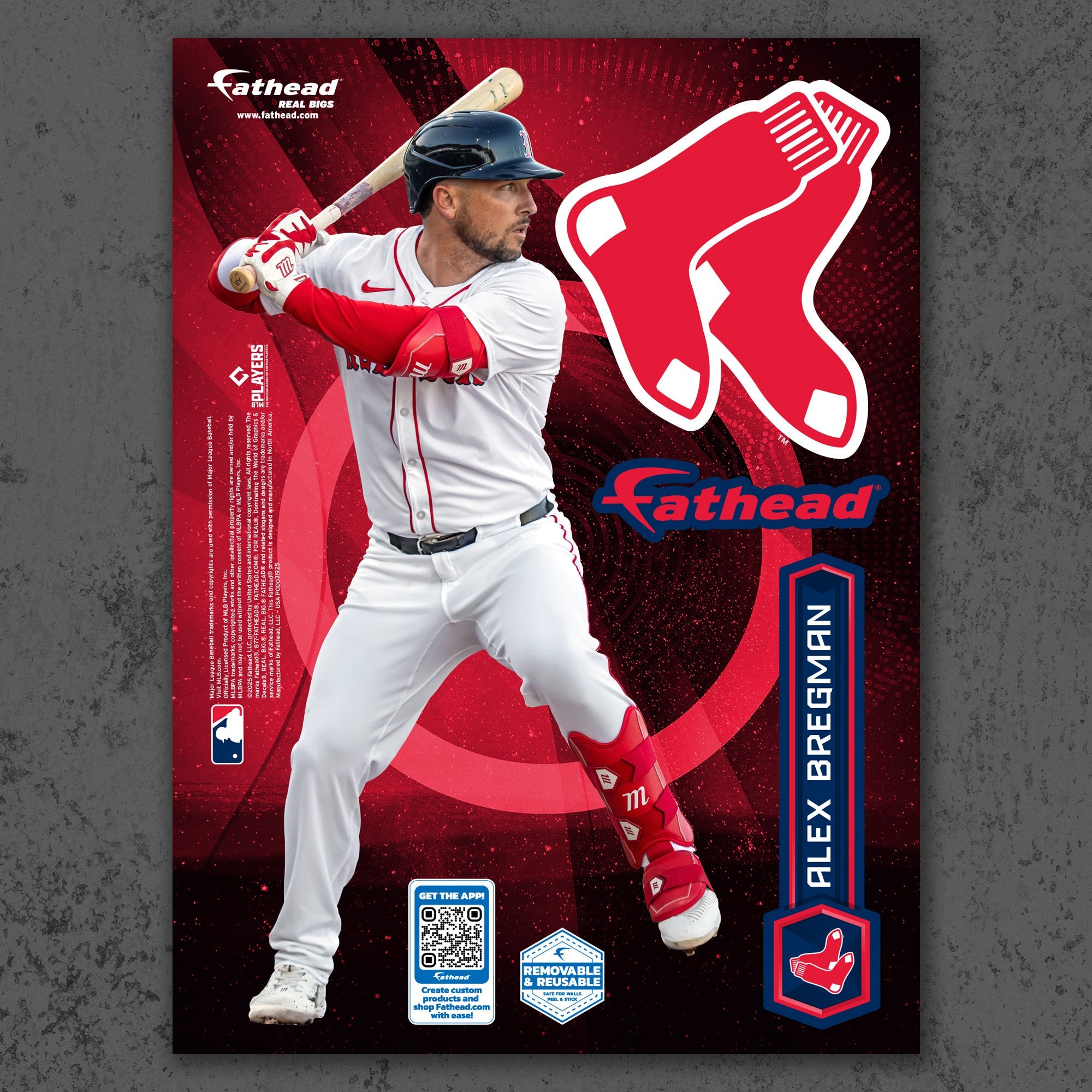 Alex Bregman - RealBig Collection - Official MLB - Boston Red Sox - Reusable Vinyl Wall Decals