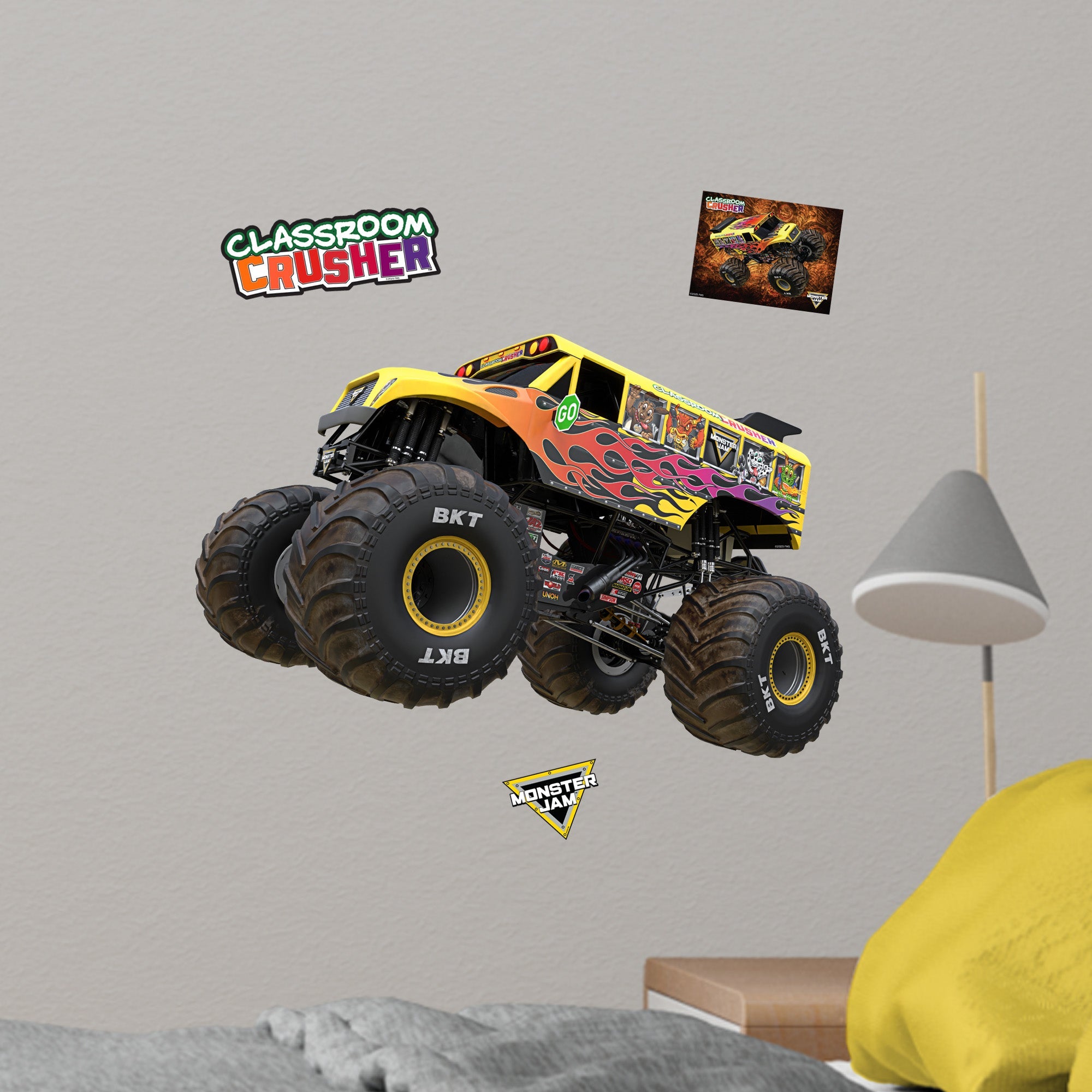 Classroom Crusher - RealBig Collection - Official Monster Jam - Reusable Vinyl Wall Decals