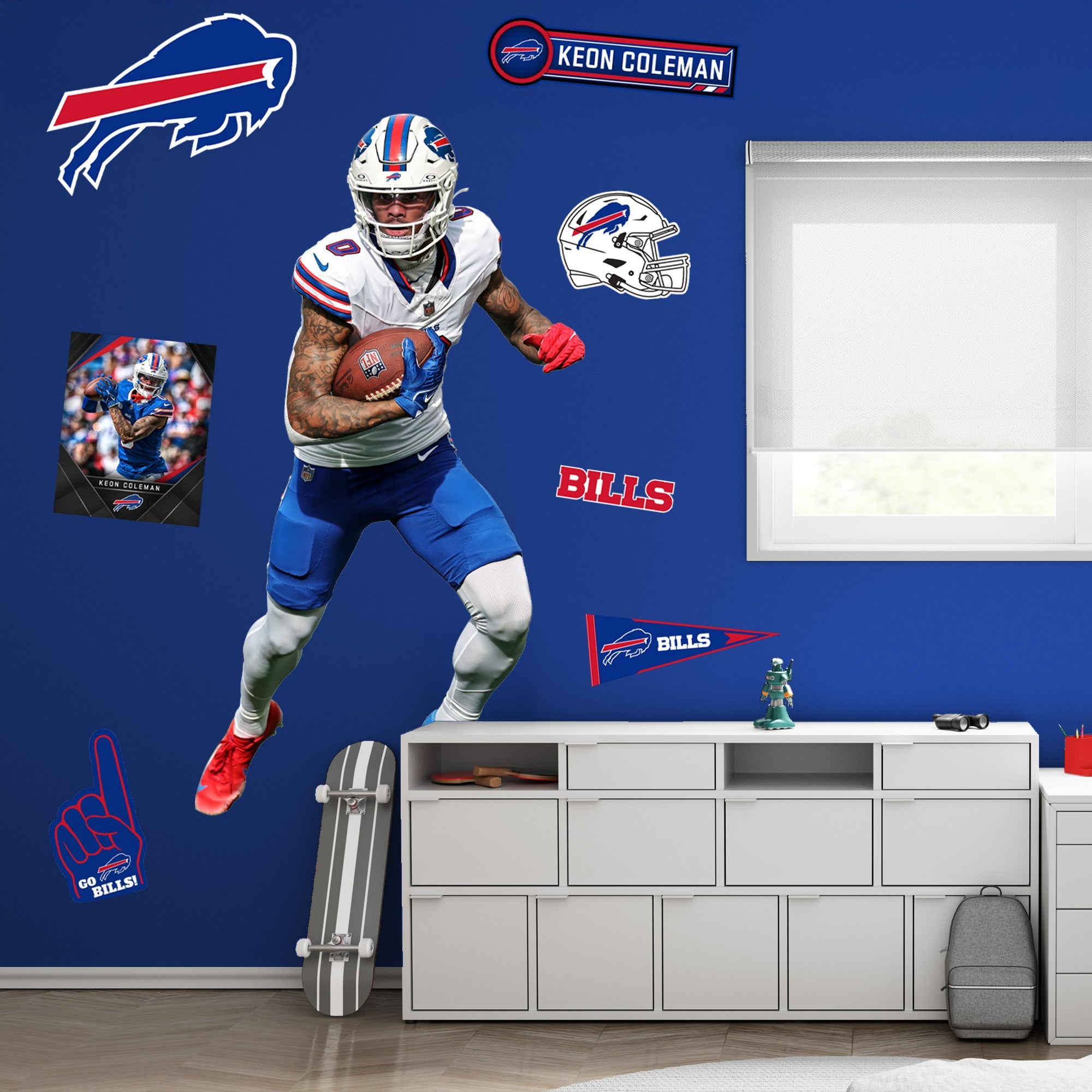 Keon Coleman - RealBig Collection - Official NFL - Buffalo Bills - Reusable Vinyl Wall Decals