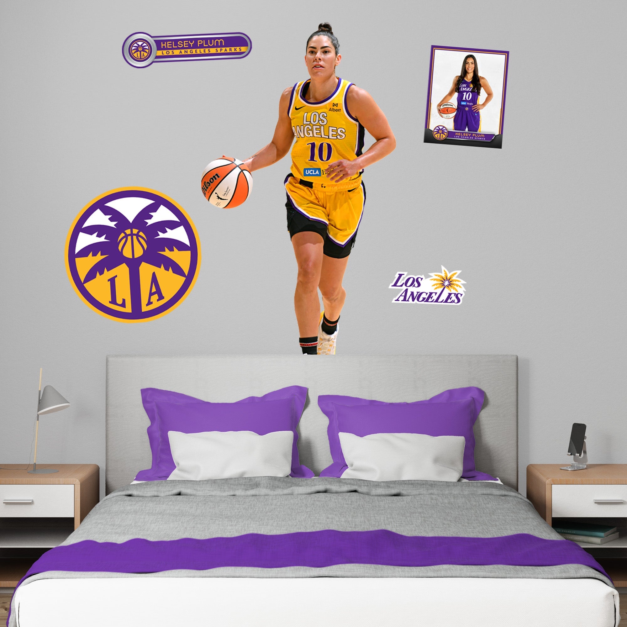 Kelsey Plum - RealBig Collection - Official WNBA - Los Angeles Sparks - Reusable Vinyl Wall Decals