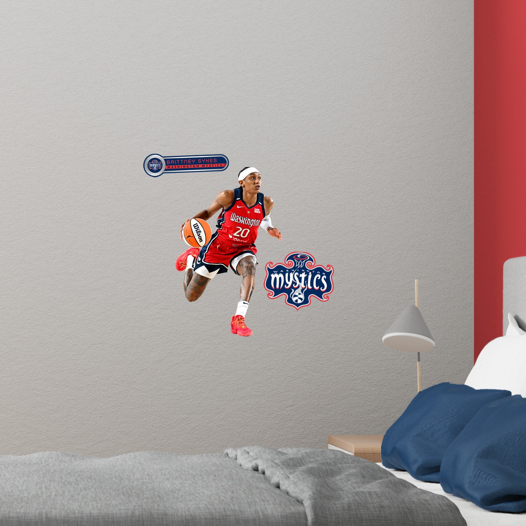 Brittney Sykes - RealBig Collection - Official WNBA - Washington Mystics - Reusable Vinyl Wall Decals