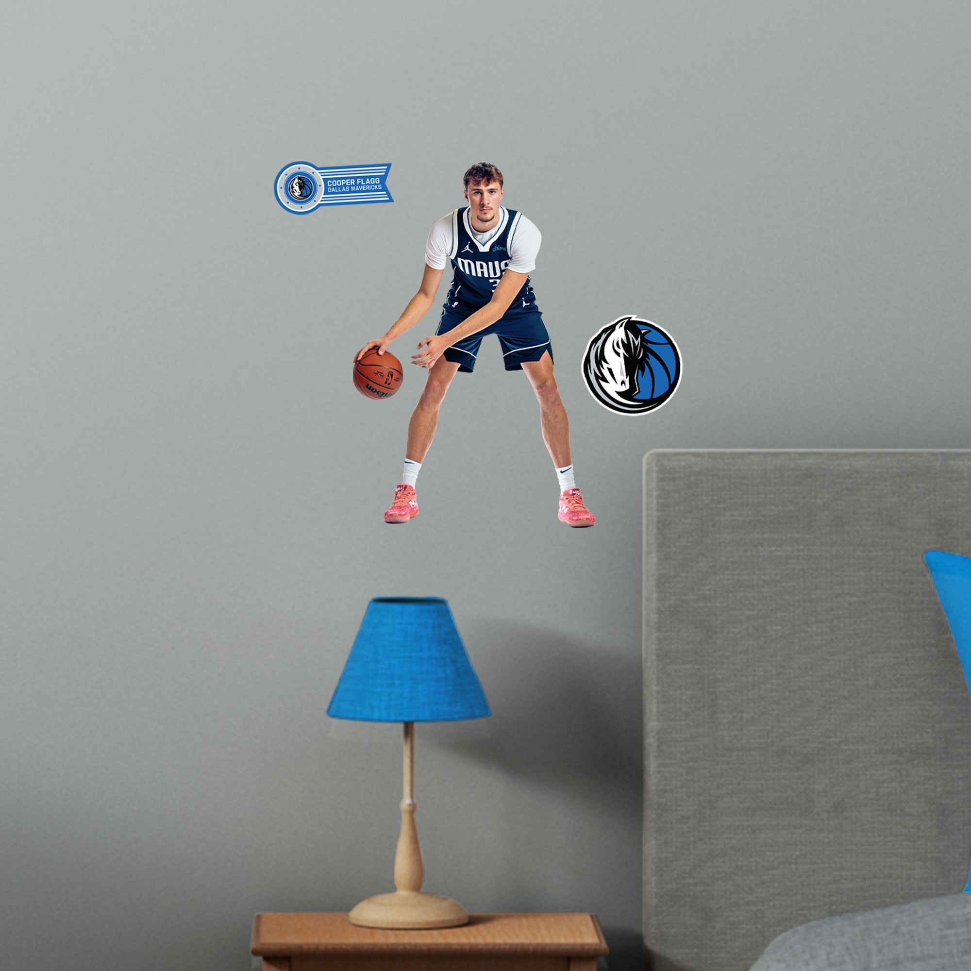 Cooper Flagg - RealBig Preseason Collection - Official NBA - Dallas Mavericks - Reusable Vinyl Wall Decals