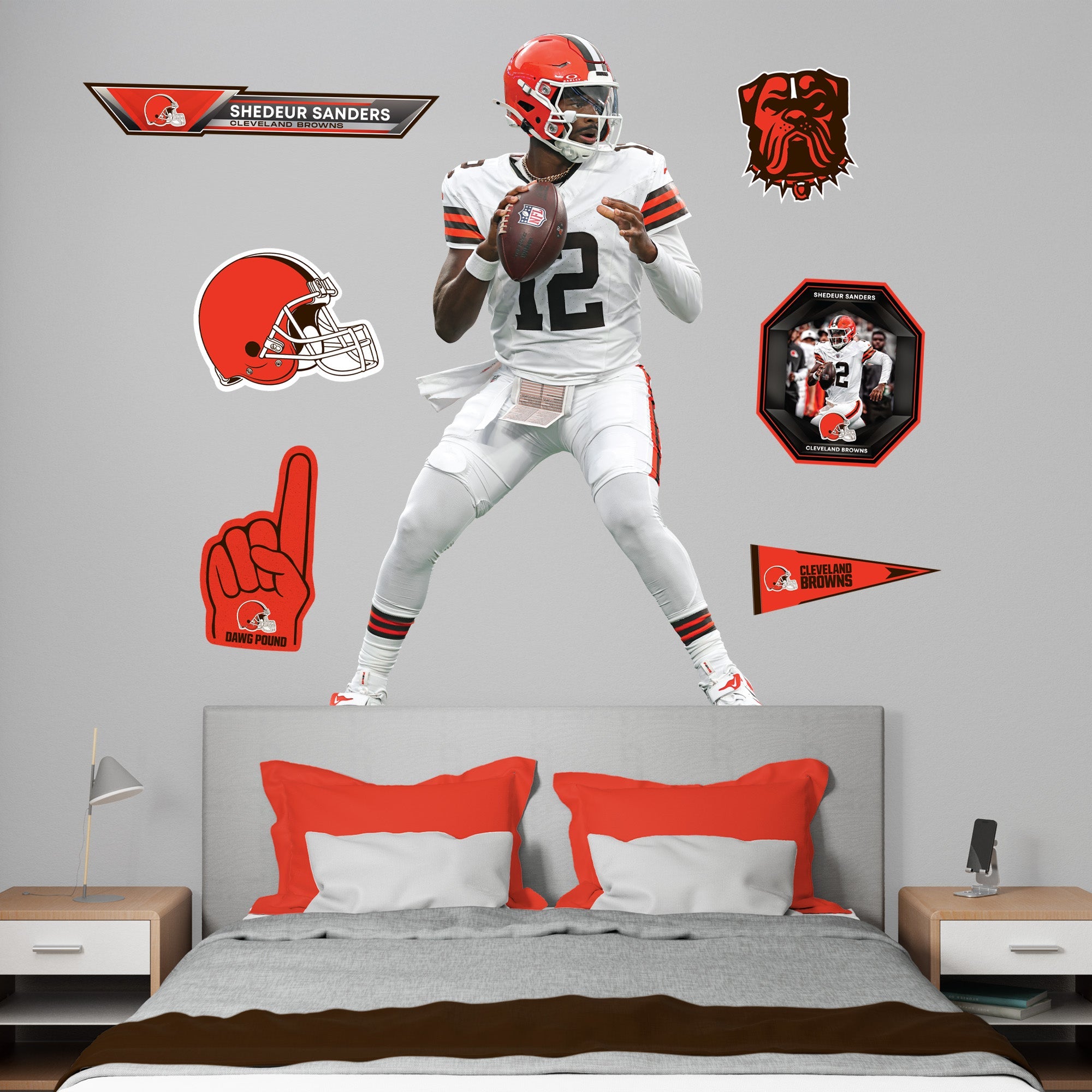 Shedeur Sanders - RealBig Collection - Official NFL - Cleveland Browns - Reusable Vinyl Wall Decals