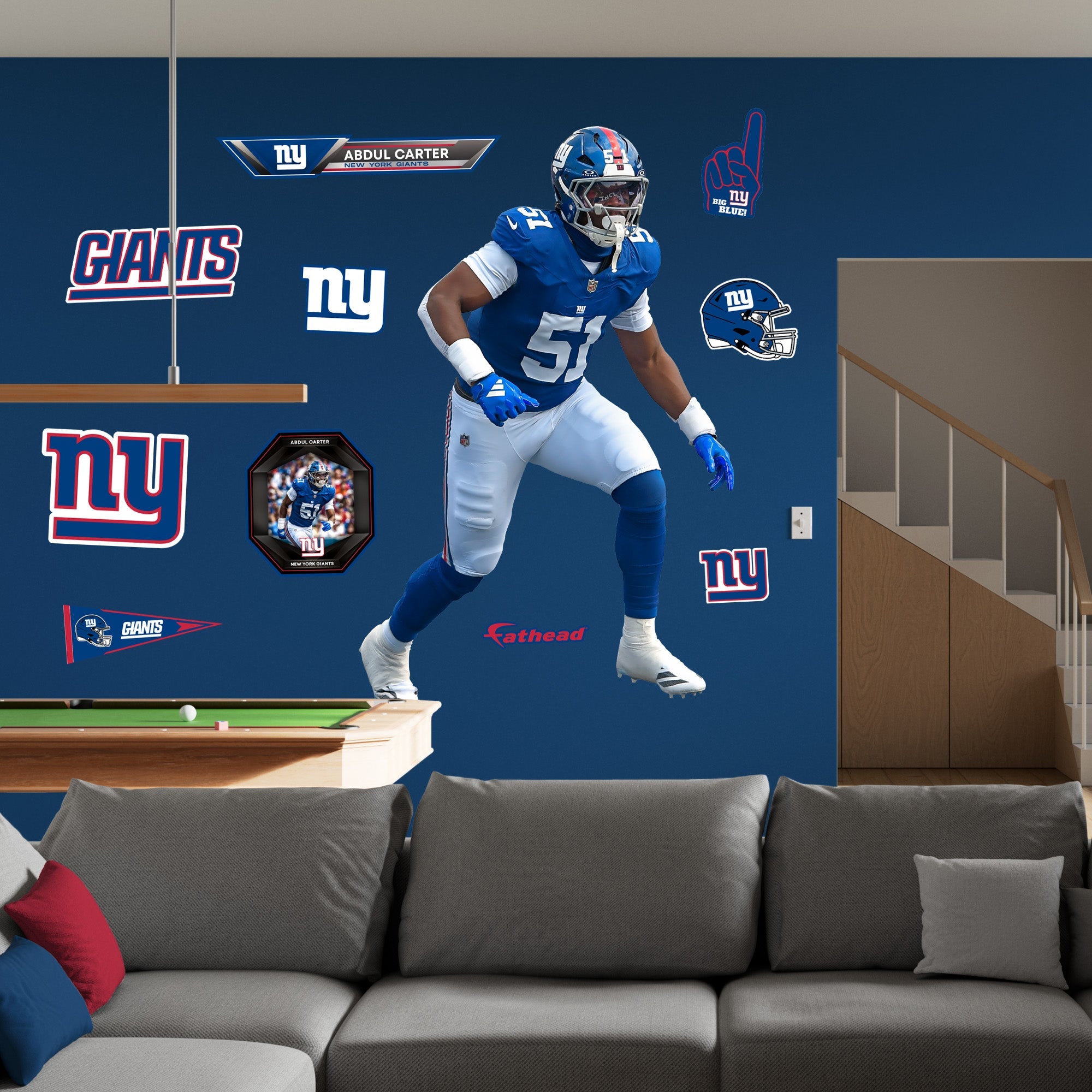 Abdul Carter - RealBig Collection - Official NFL - New York Giants - Reusable Vinyl Wall Decals