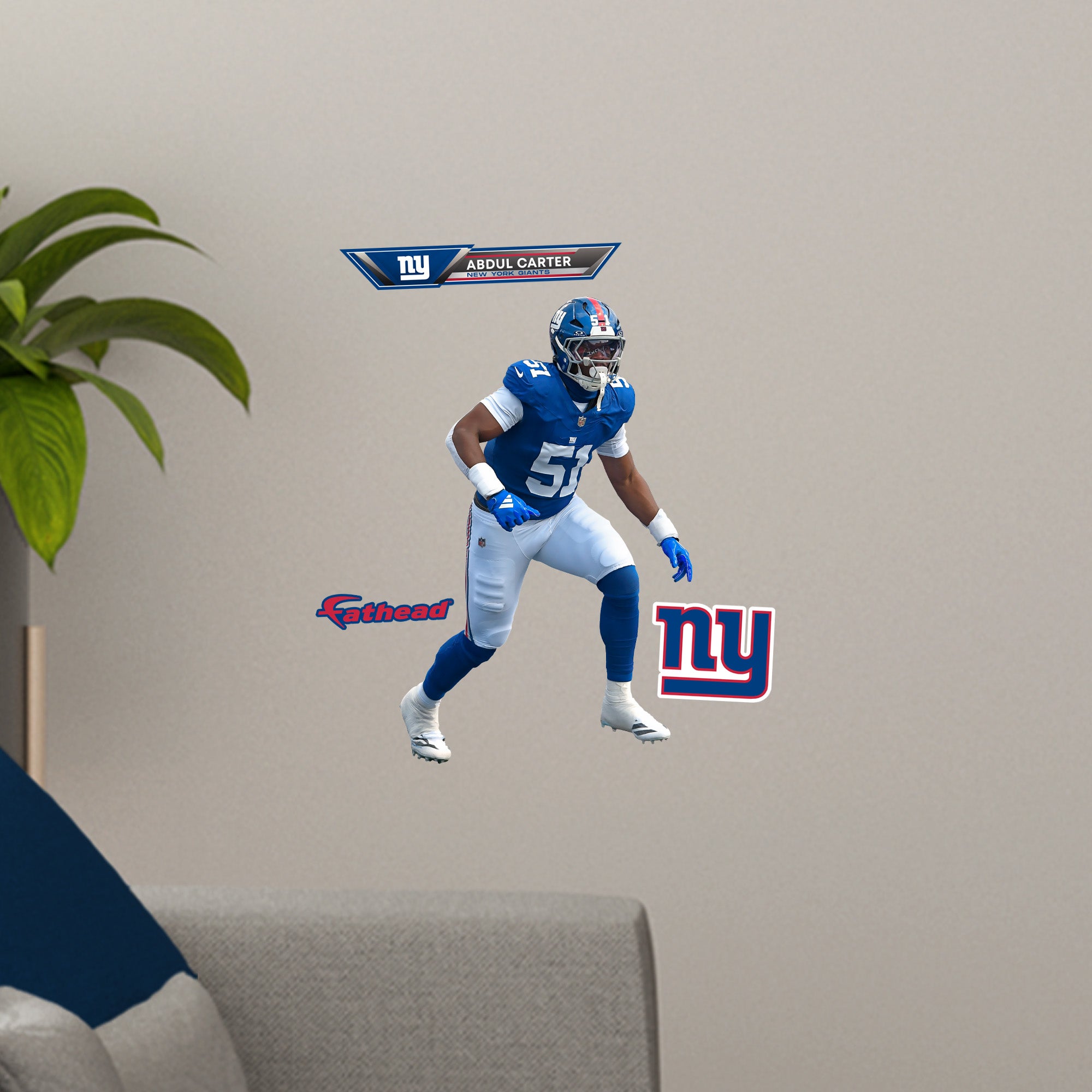 Abdul Carter - RealBig Collection - Official NFL - New York Giants - Reusable Vinyl Wall Decals