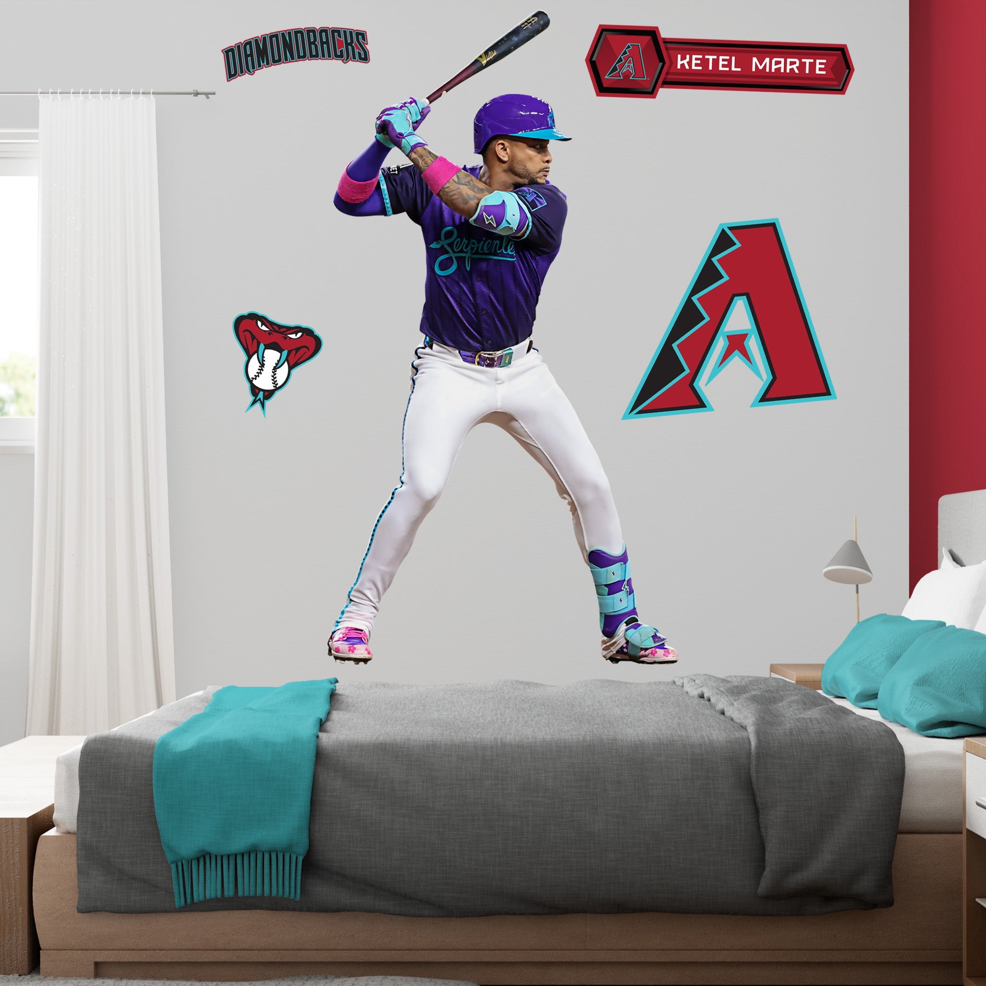 Ketel Marte - RealBig City Connect Collection - Official MLB - Arizona Diamondbacks - Reusable Vinyl Wall Decals