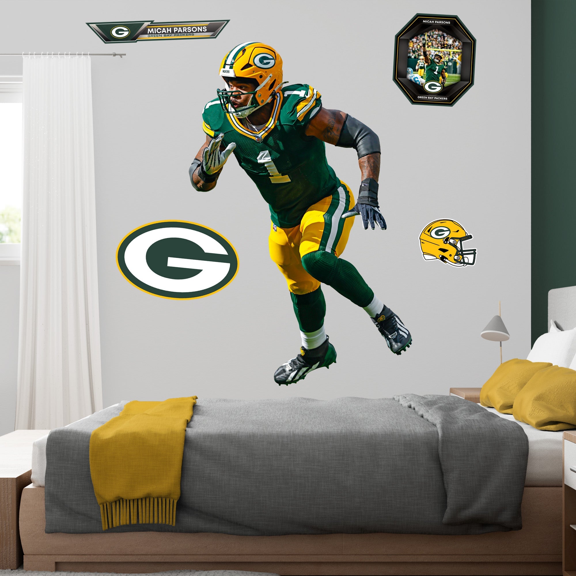 Micah Parsons - RealBig Collection - Official NFL - Green Bay Packers - Reusable Vinyl Wall Decals