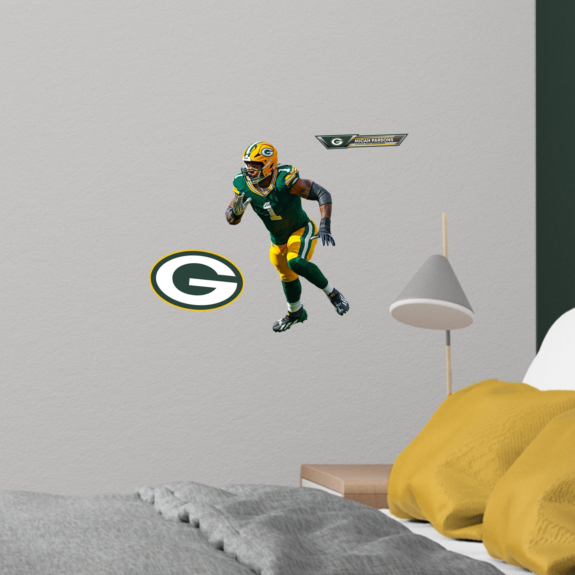 Micah Parsons - RealBig Collection - Official NFL - Green Bay Packers - Reusable Vinyl Wall Decals