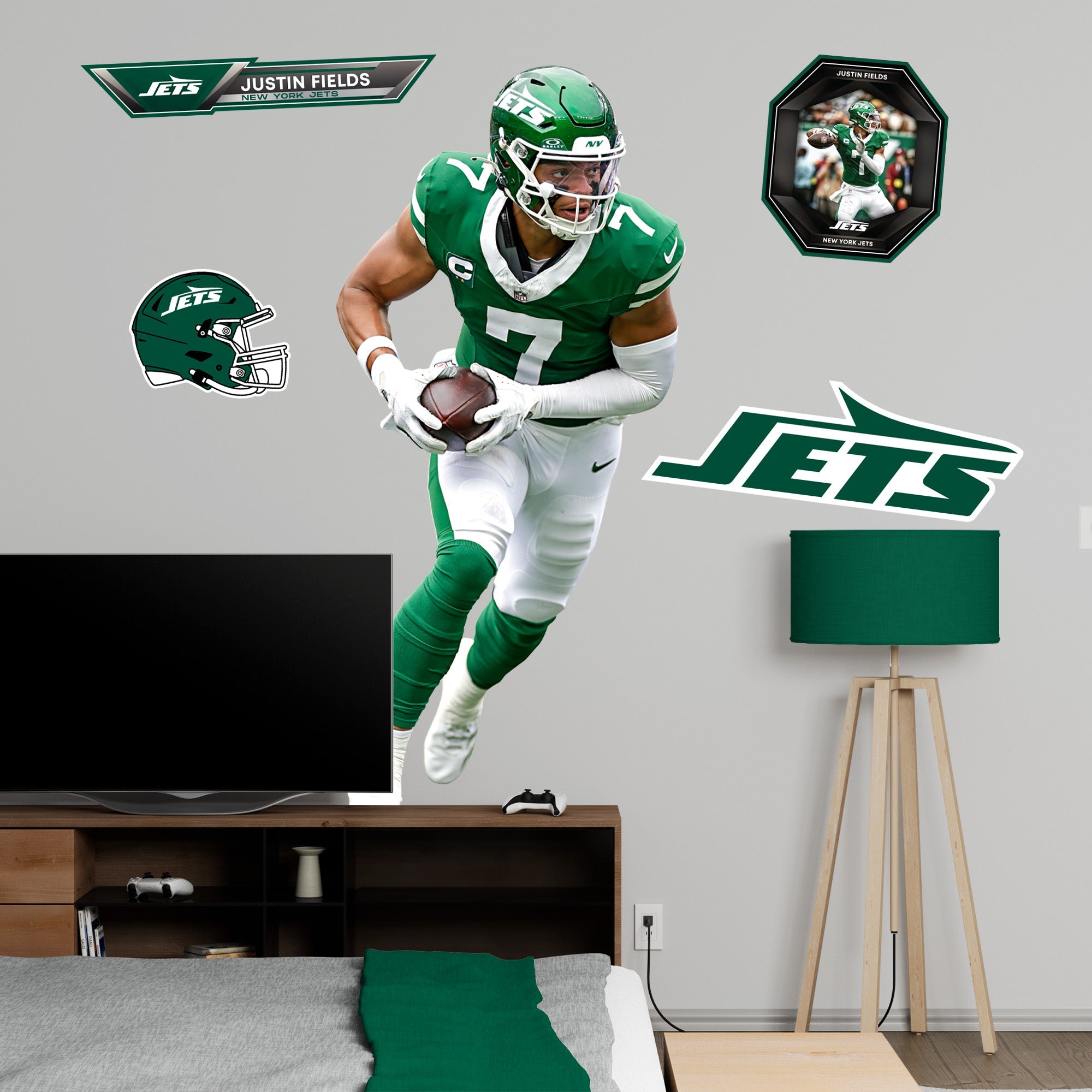 Justin Fields - RealBig Collection - Official NFL - New York Jets - Reusable Vinyl Wall Decals