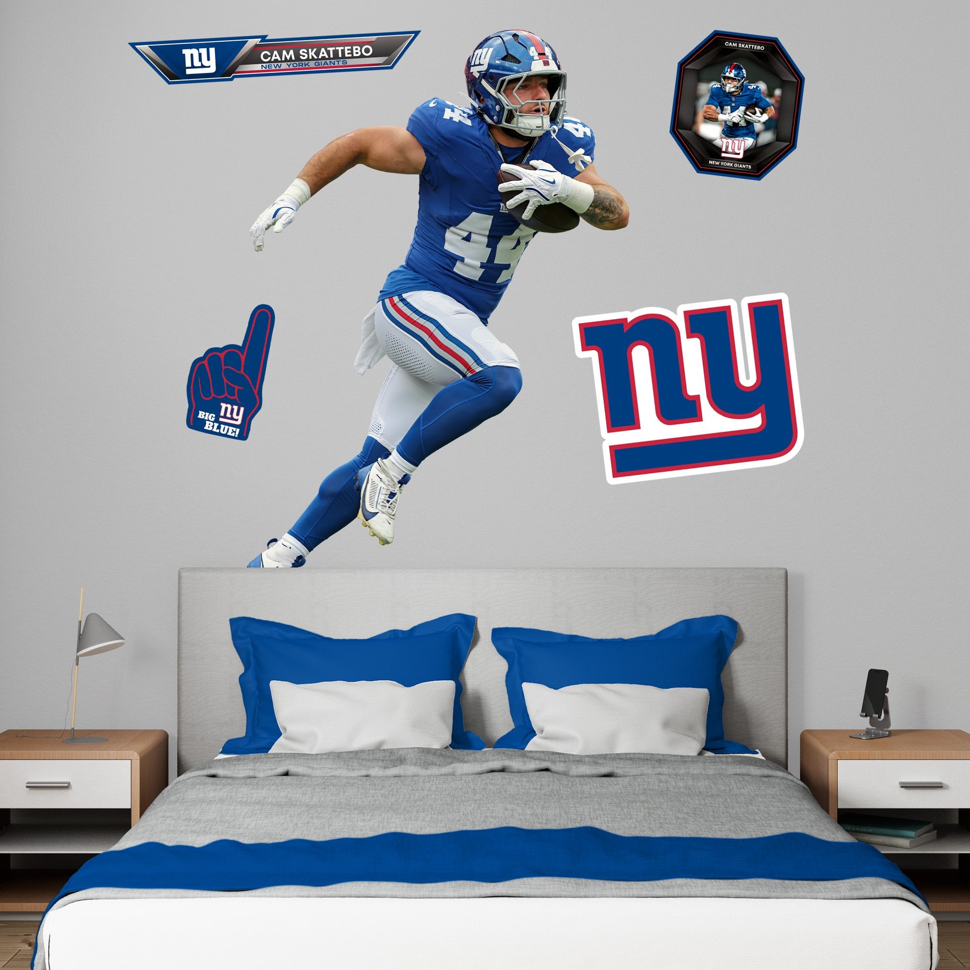 Cam Skattebo - RealBig Collection - Official NFL - New York Giants - Reusable Vinyl Wall Decals