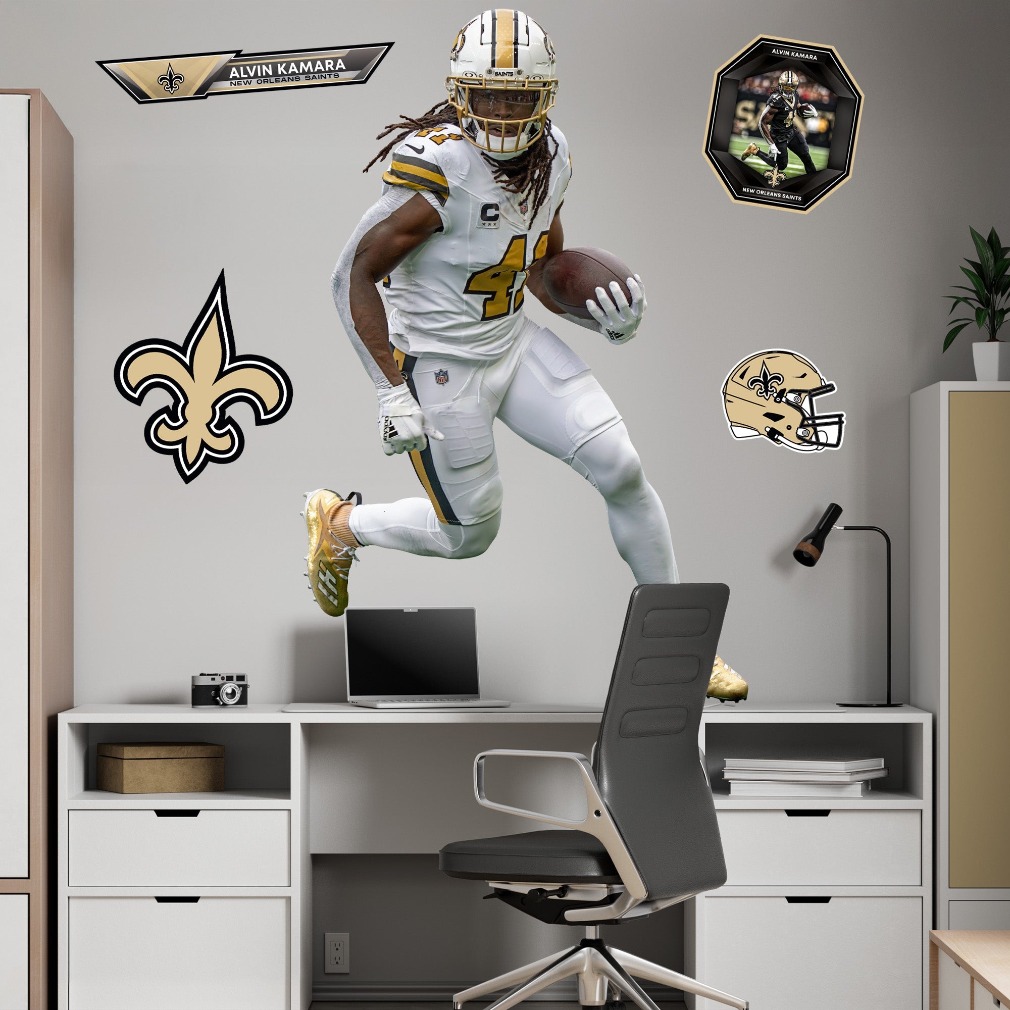 Alvin Kamara - RealBig Alternate Collection - Official NFL - New Orleans Saints - Reusable Vinyl Wall Decals