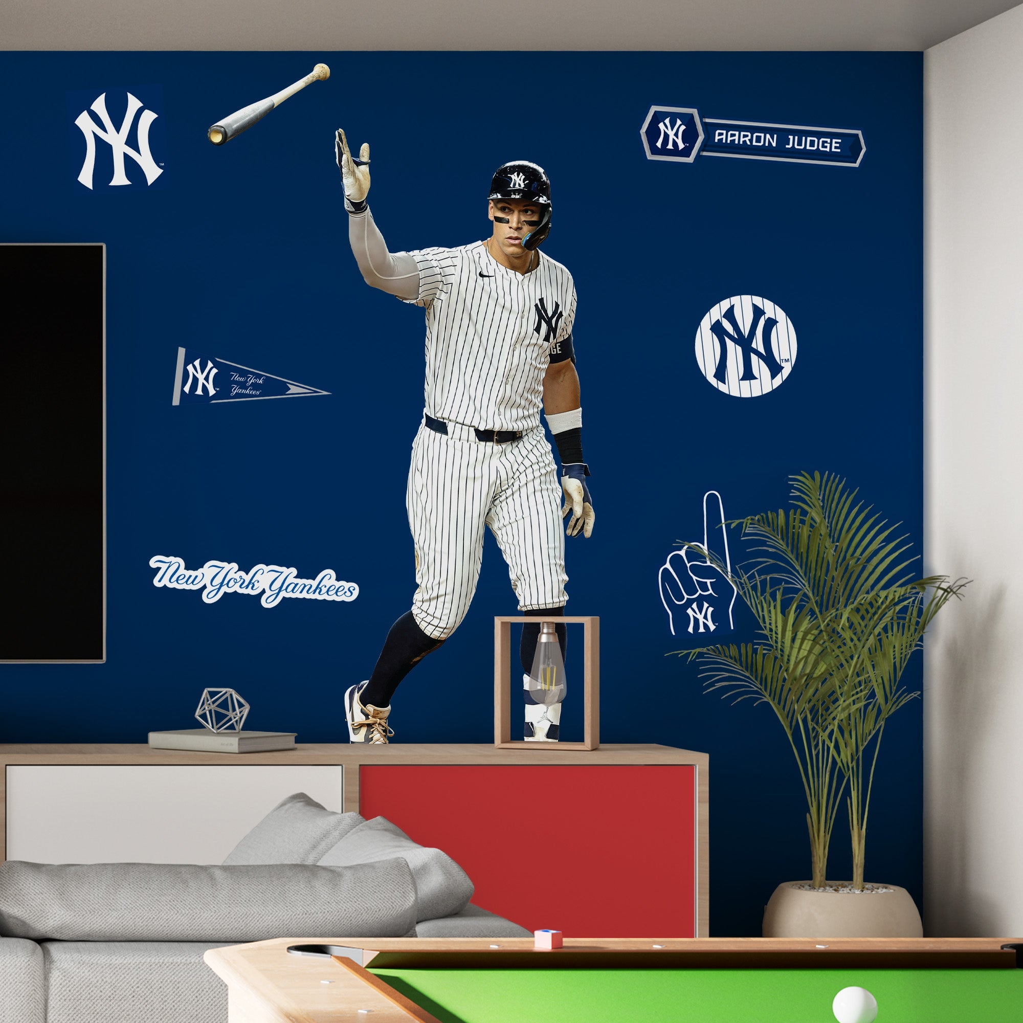 Aaron Judge - RealBig Bat Flip Collection - Official MLB - New York Yankees - Reusable Vinyl Wall Decals