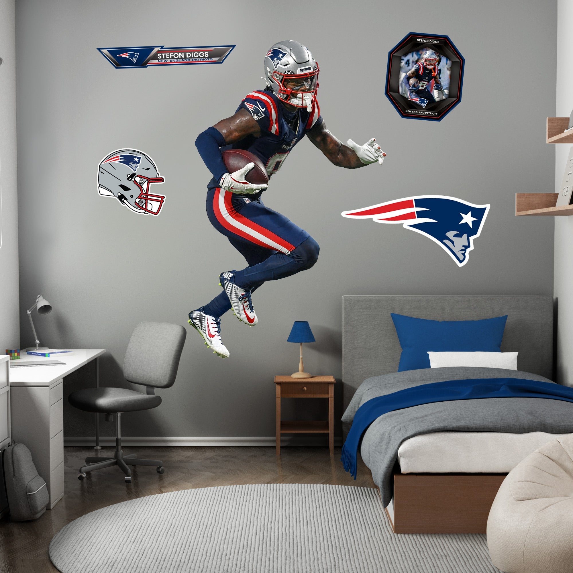 Stefon Diggs - RealBig Collection - Official NFL - New England Patriots - Reusable Vinyl Wall Decals