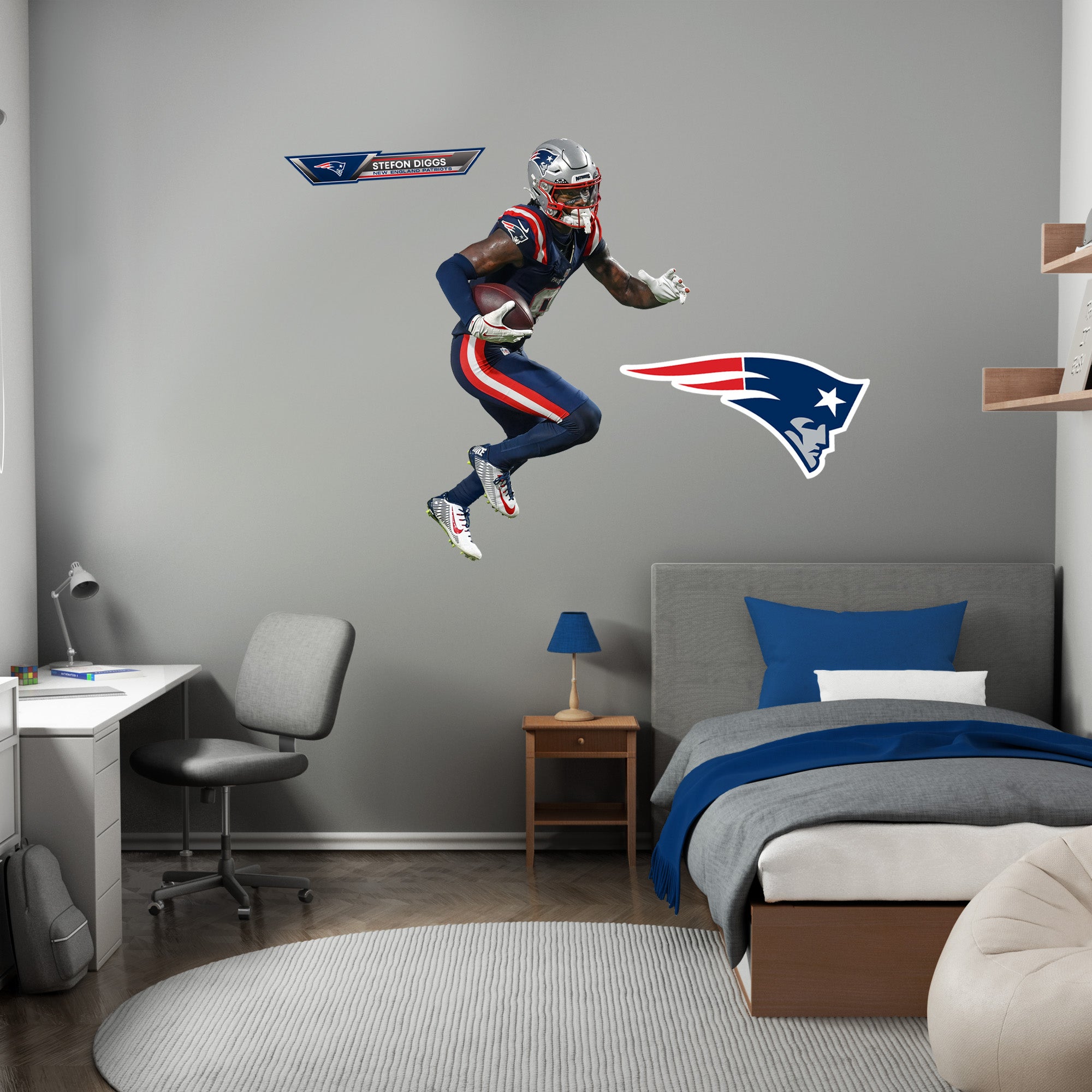 Stefon Diggs - RealBig Collection - Official NFL - New England Patriots - Reusable Vinyl Wall Decals