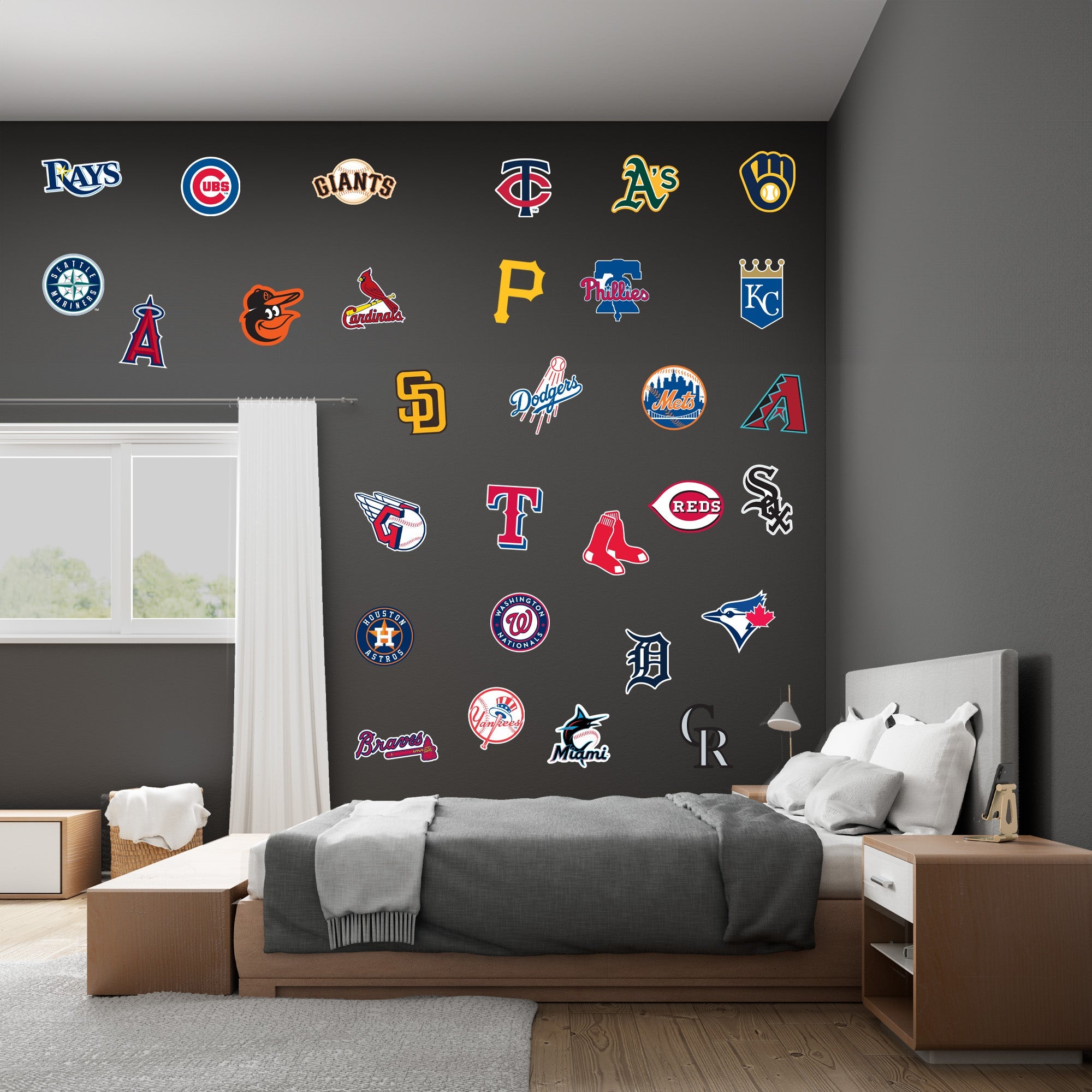 MLB Team Logos - RealBig Logo Collection - Official MLB - Reusable Vinyl Wall Decals