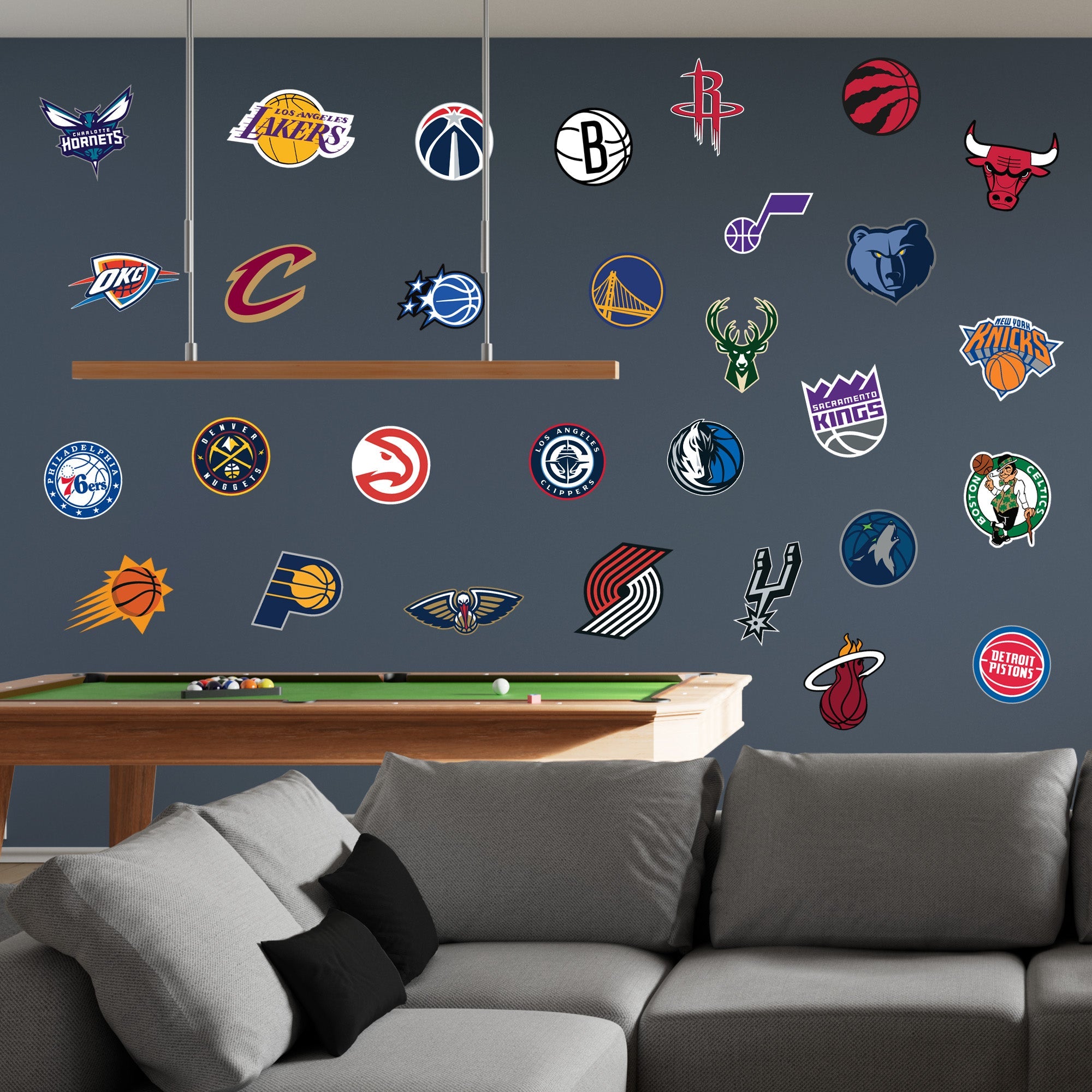NBA Team Logos - RealBig Logo Collection - Official NBA - Reusable Vinyl Wall Decals
